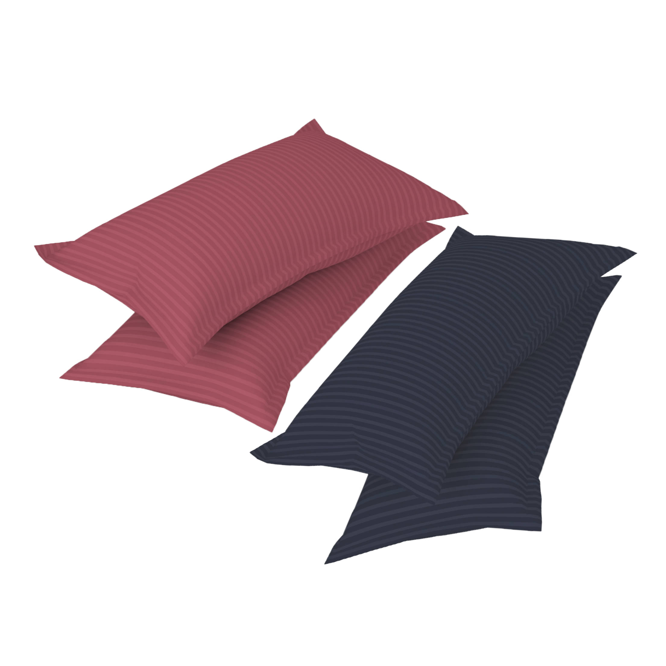 gharsaaz - Pack of 4 Poly Cotton Striped Standard Size Pillow Cover ( 68.58 cm(27) x 43.18 cm(17) ) - Assorted gharsaaz - Pack of 4 Poly Cotton Striped Standard Size Pillow Cover ( 68.58 cm(27) x 43.18 cm(17) ) - Assorted