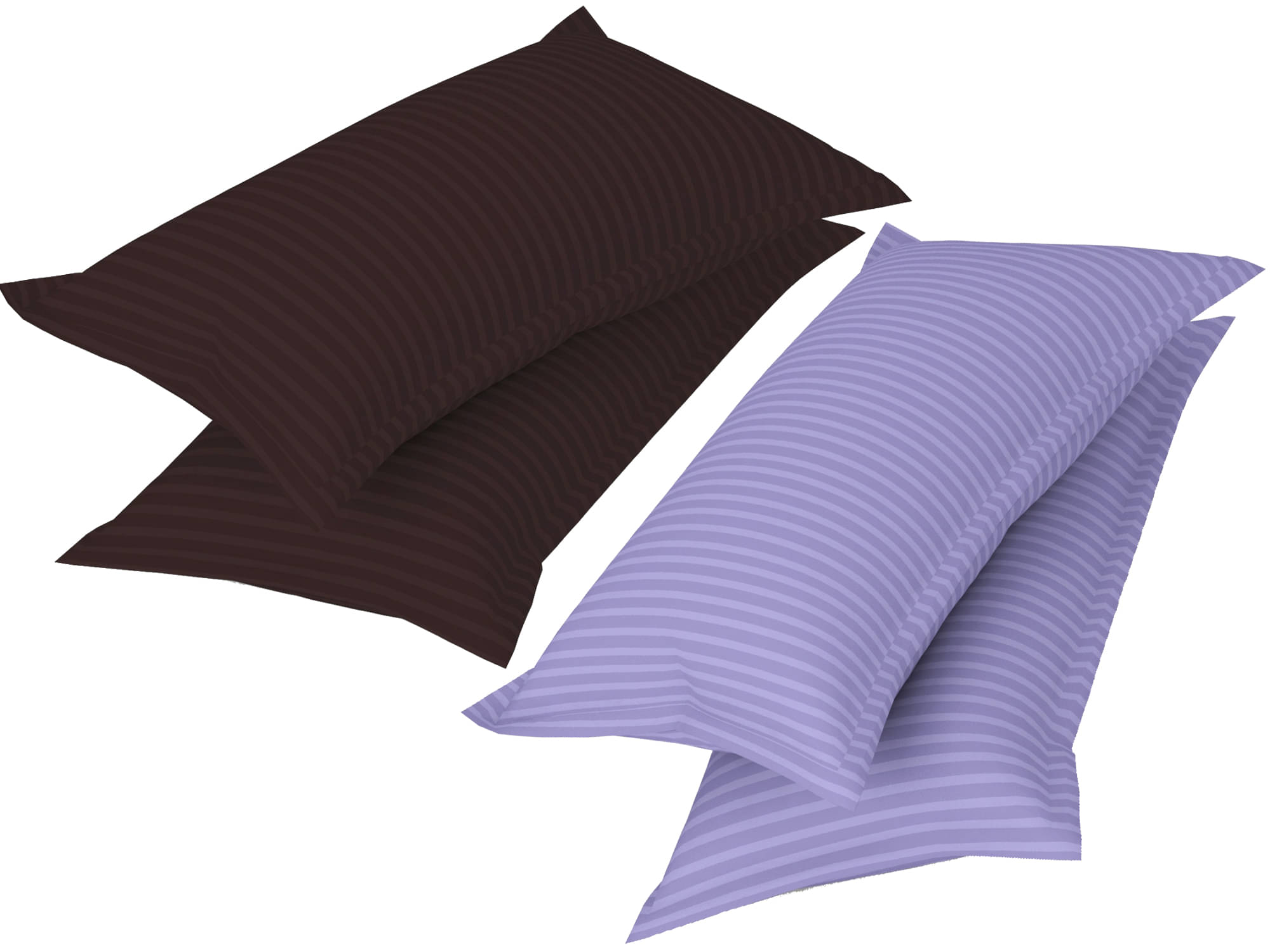 gharsaaz - Pack of 4 Poly Cotton Striped Standard Size Pillow Cover ( 68.58 cm(27) x 43.18 cm(17) ) - Assorted gharsaaz - Pack of 4 Poly Cotton Striped Standard Size Pillow Cover ( 68.58 cm(27) x 43.18 cm(17) ) - Assorted