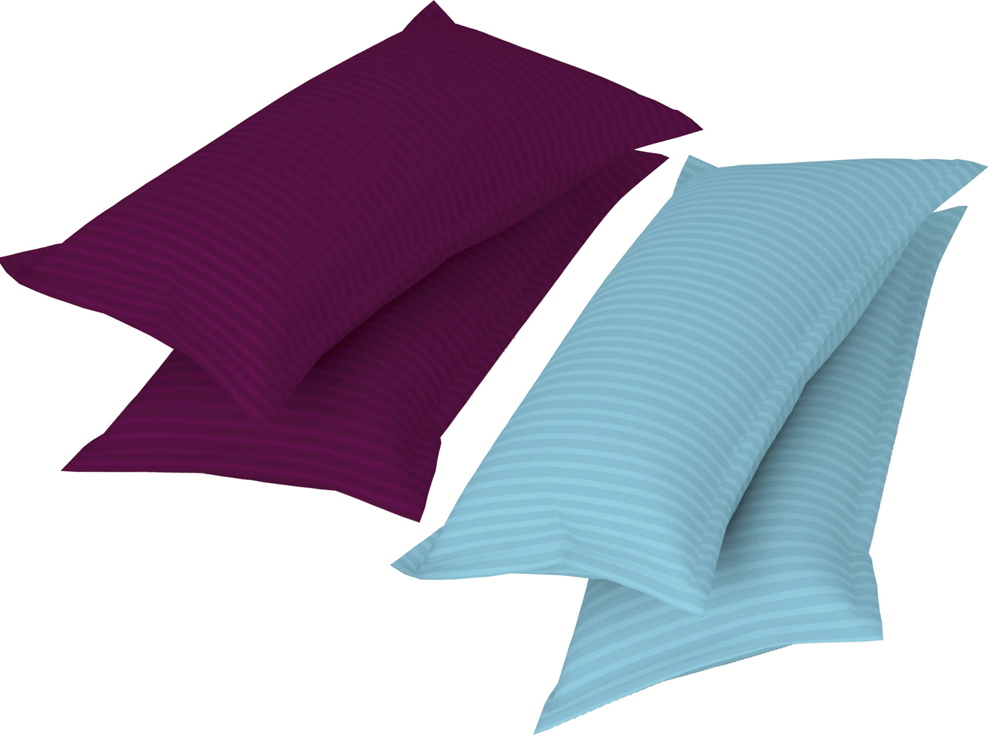     			gharsaaz - Pack of 4 Poly Cotton Striped Standard Size Pillow Cover ( 68.58 cm(27) x 43.18 cm(17) ) - Assorted