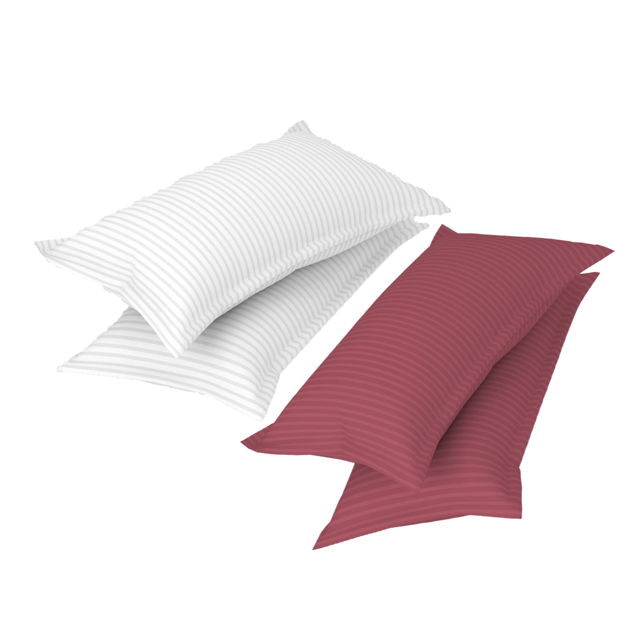 gharsaaz - Pack of 4 Poly Cotton Striped Standard Size Pillow Cover ( 68.58 cm(27) x 43.18 cm(17) ) - Assorted gharsaaz - Pack of 4 Poly Cotton Striped Standard Size Pillow Cover ( 68.58 cm(27) x 43.18 cm(17) ) - Assorted
