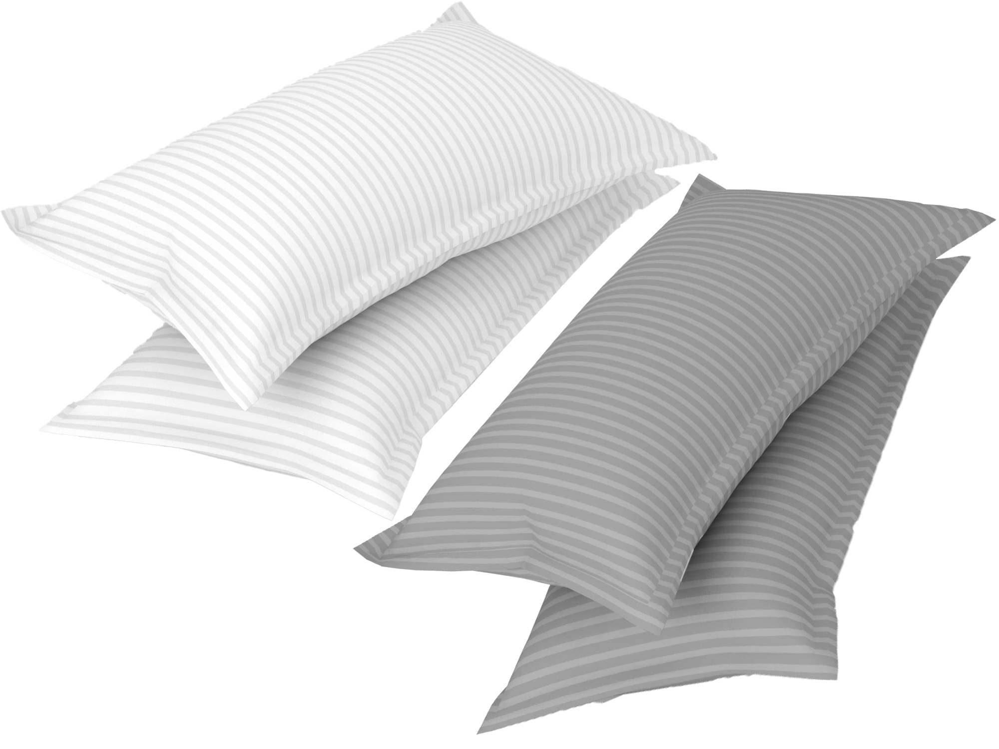     			gharsaaz - Pack of 4 Poly Cotton Striped Standard Size Pillow Cover ( 68.58 cm(27) x 43.18 cm(17) ) - Assorted