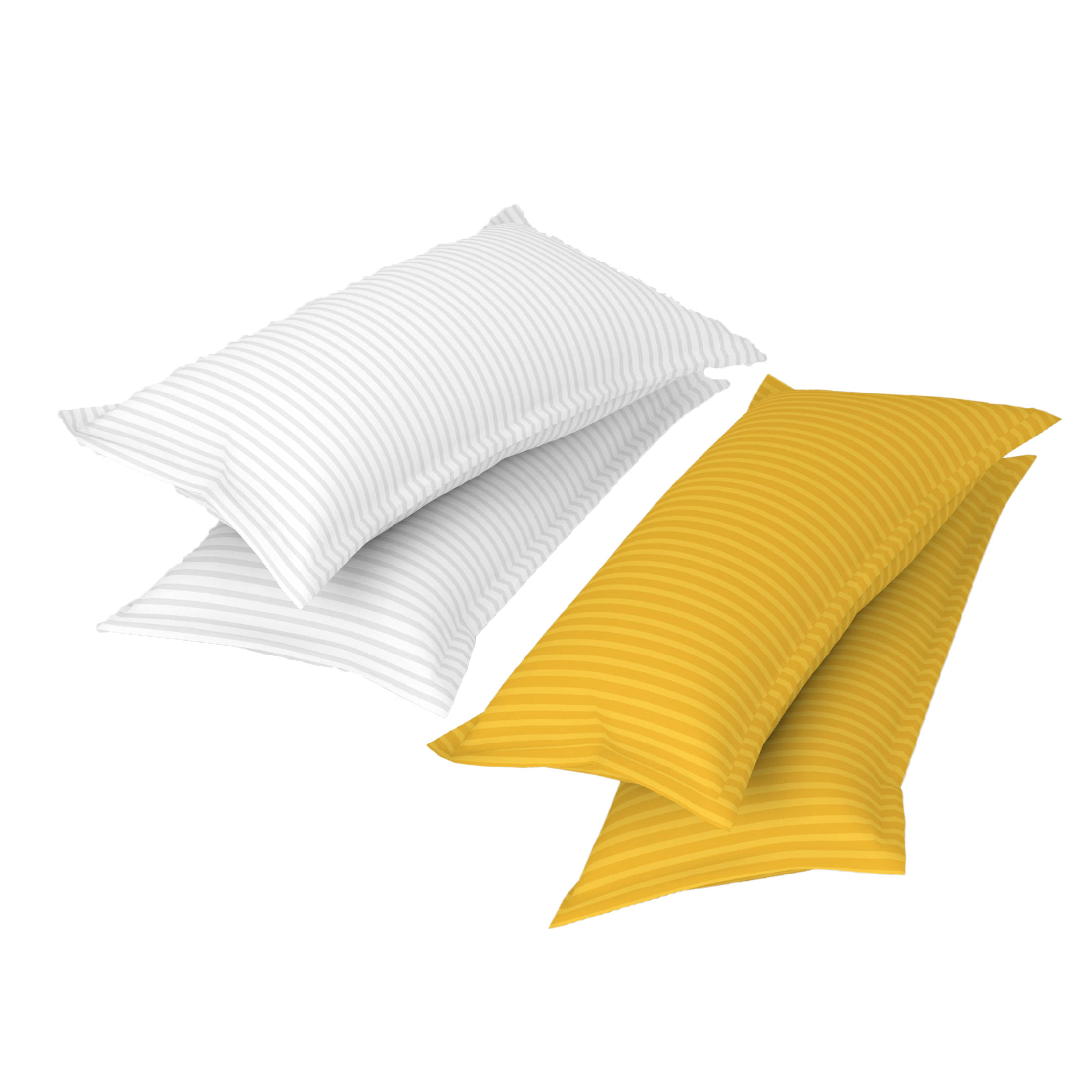     			gharsaaz - Pack of 4 Poly Cotton Striped Standard Size Pillow Cover ( 68.58 cm(27) x 43.18 cm(17) ) - Assorted