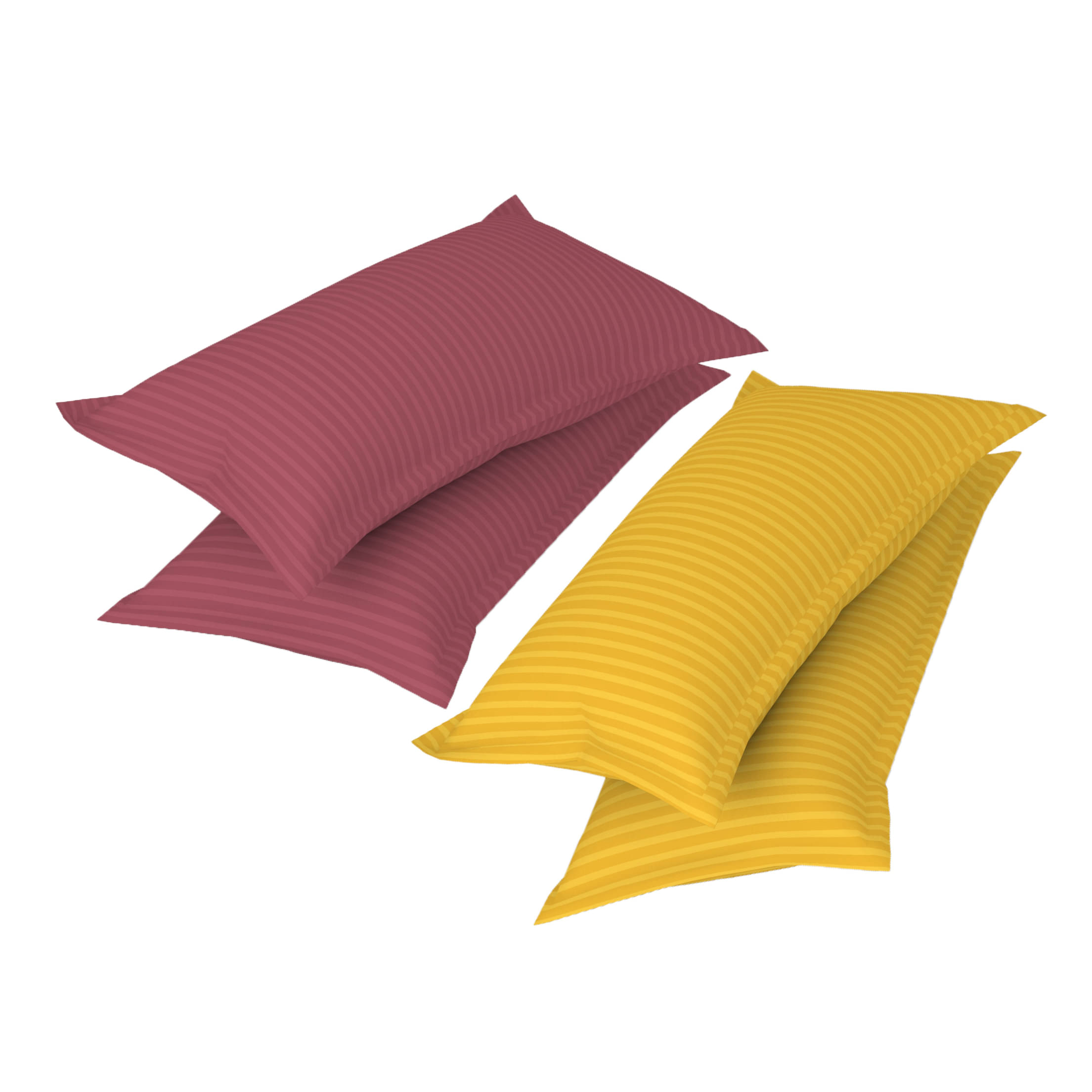     			gharsaaz - Pack of 4 Poly Cotton Striped Standard Size Pillow Cover ( 68.58 cm(27) x 43.18 cm(17) ) - Assorted
