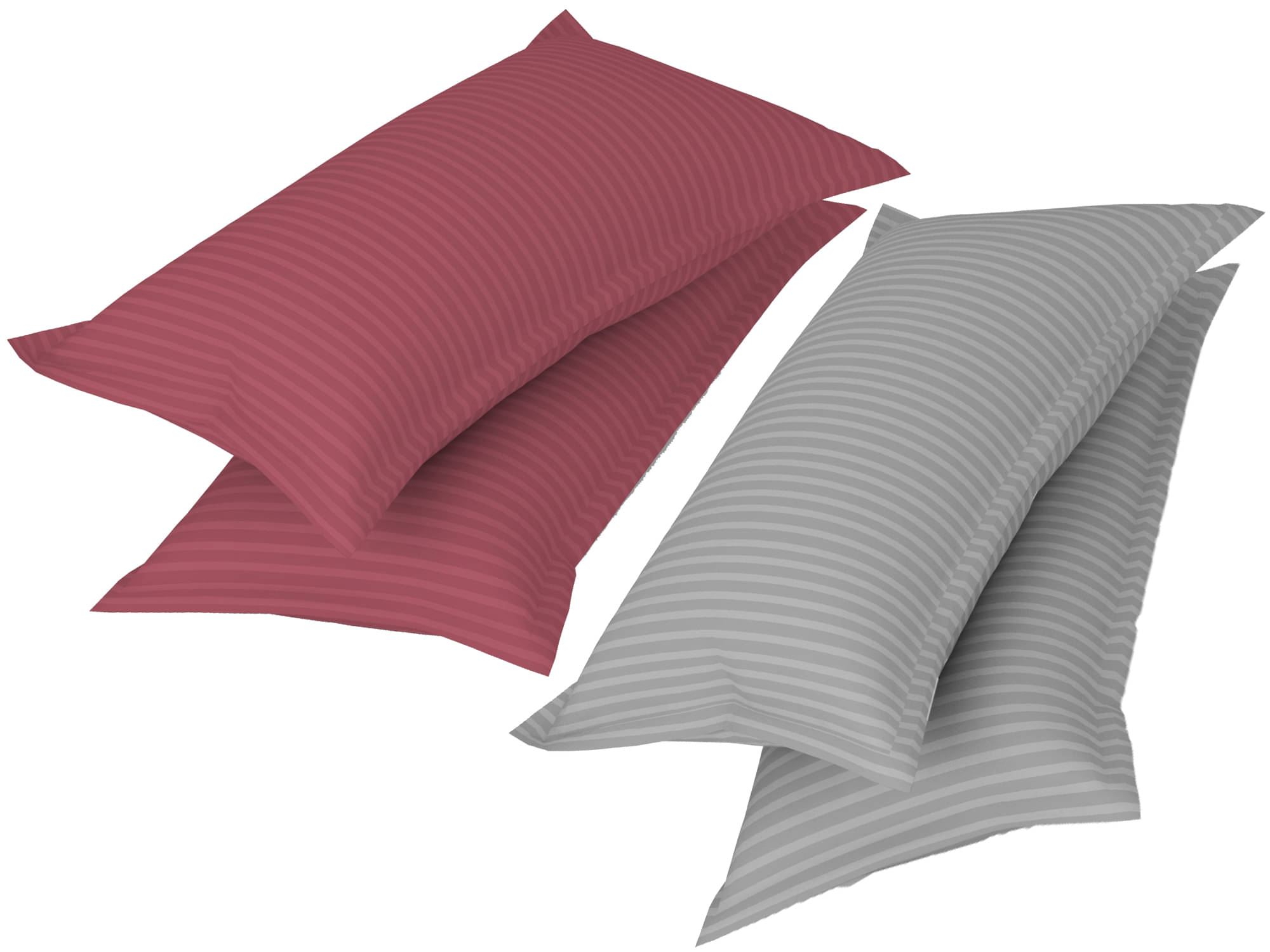     			gharsaaz - Pack of 4 Poly Cotton Striped Standard Size Pillow Cover ( 68.58 cm(27) x 43.18 cm(17) ) - Assorted