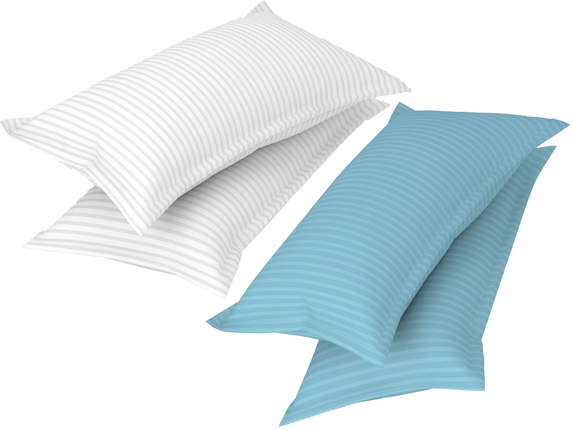     			gharsaaz - Pack of 4 Poly Cotton Striped Standard Size Pillow Cover ( 68.58 cm(27) x 43.18 cm(17) ) - Assorted