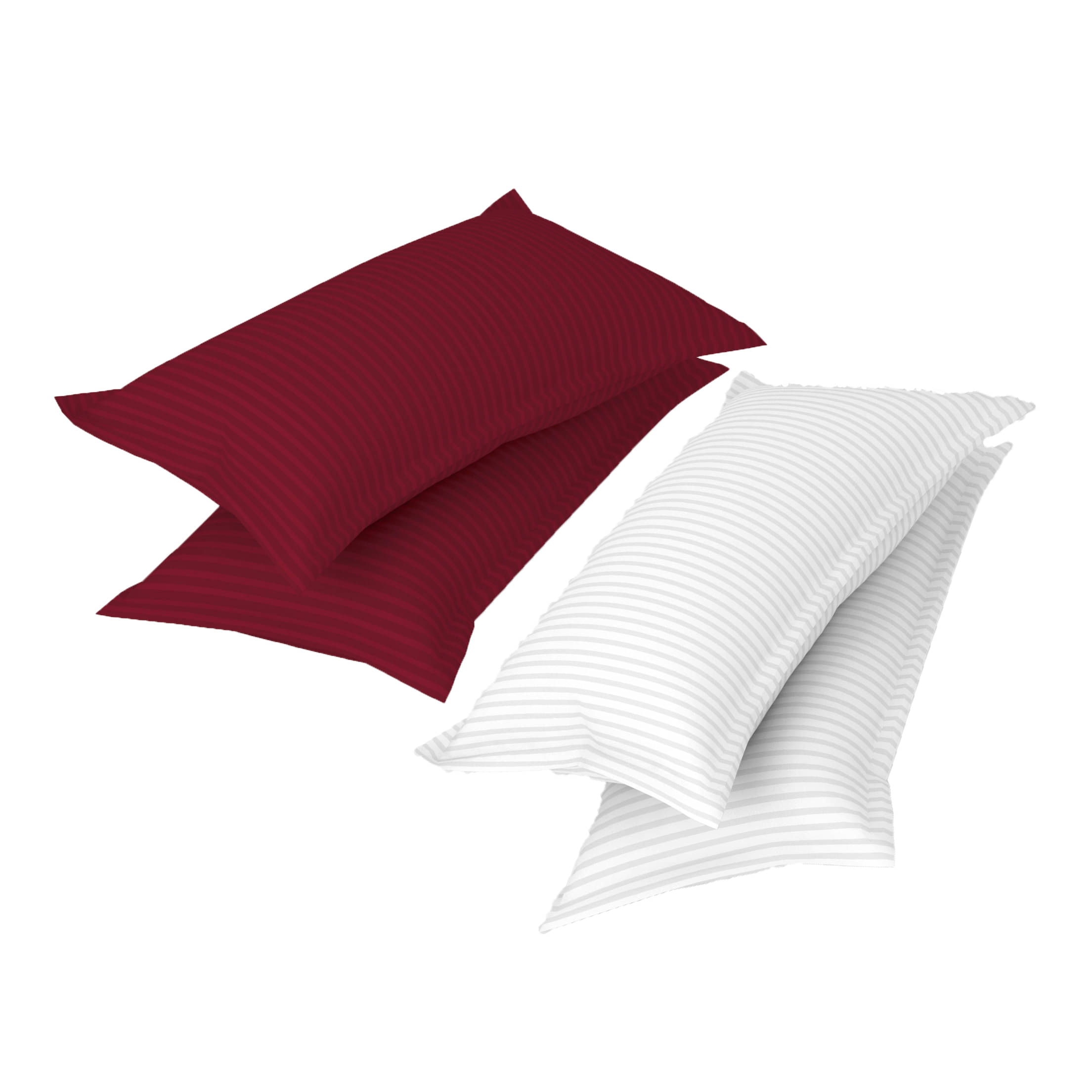 gharsaaz - Pack of 4 Poly Cotton Striped Standard Size Pillow Cover ( 68.58 cm(27) x 43.18 cm(17) ) - Assorted gharsaaz - Pack of 4 Poly Cotton Striped Standard Size Pillow Cover ( 68.58 cm(27) x 43.18 cm(17) ) - Assorted