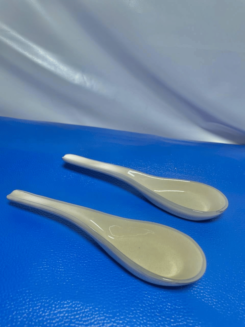     			klassy finds CERMIC SPOON-001 Plain Clay Dinner Set ( Pack of 2 ) White