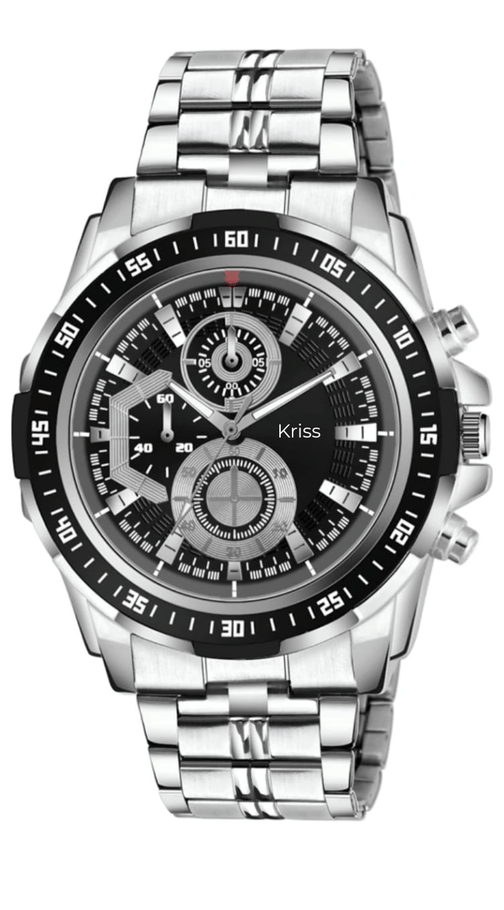     			kriss collection Silver Metal Analog Men's Watch