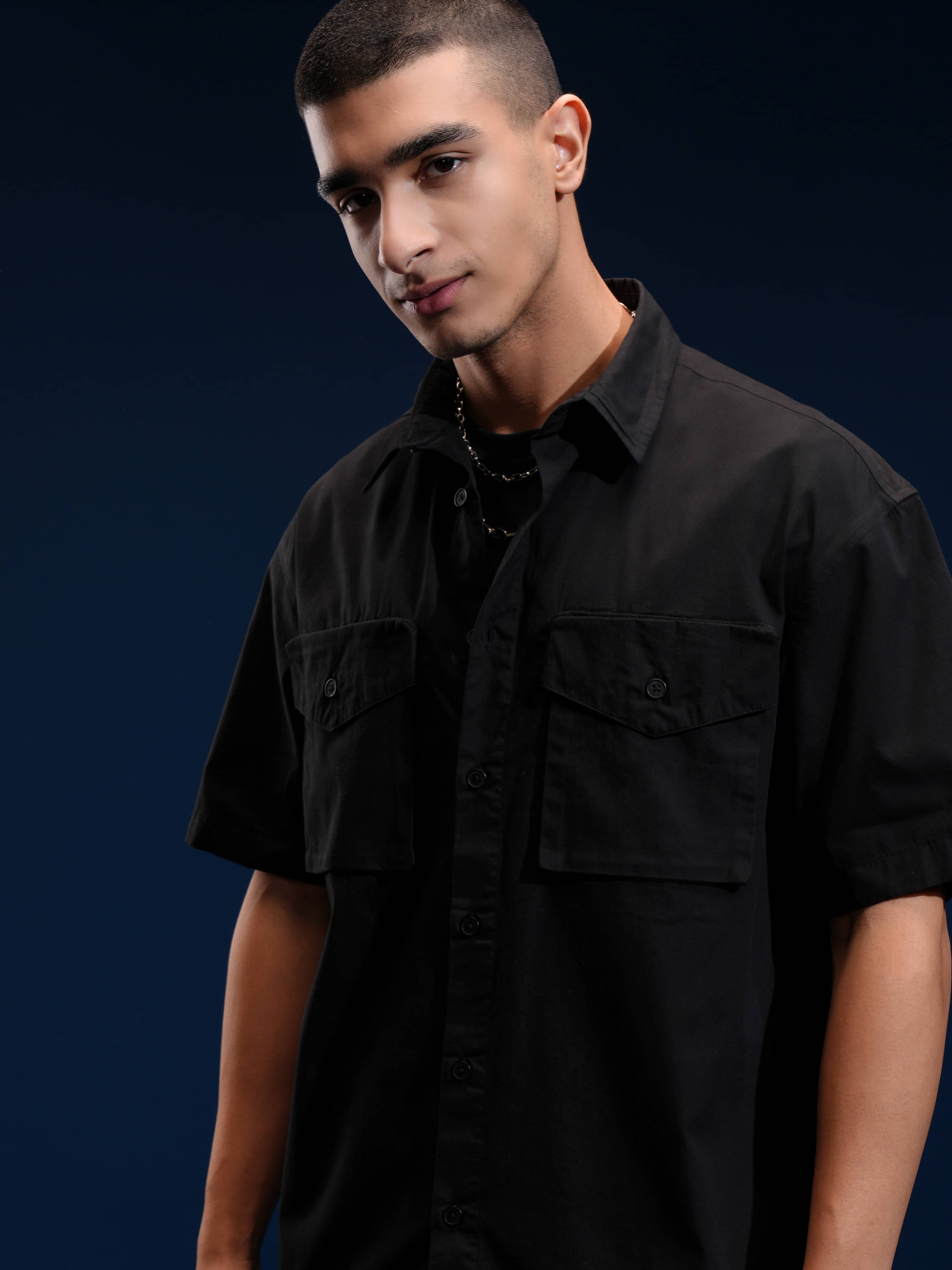 Highlander 100% Cotton Oversized Fit Solids Half Sleeves Men's Casual Shirt - Black ( Pack of 1 ) Highlander 100% Cotton Oversized Fit Solids Half Sleeves Men's Casual Shirt - Black ( Pack of 1 )