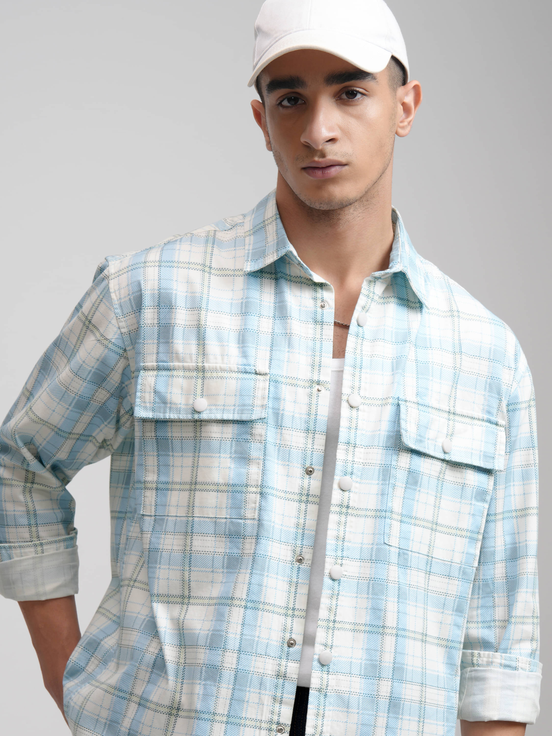     			Highlander 100% Cotton Oversized Fit Checks Full Sleeves Men's Casual Shirt - Multicolor ( Pack of 1 )