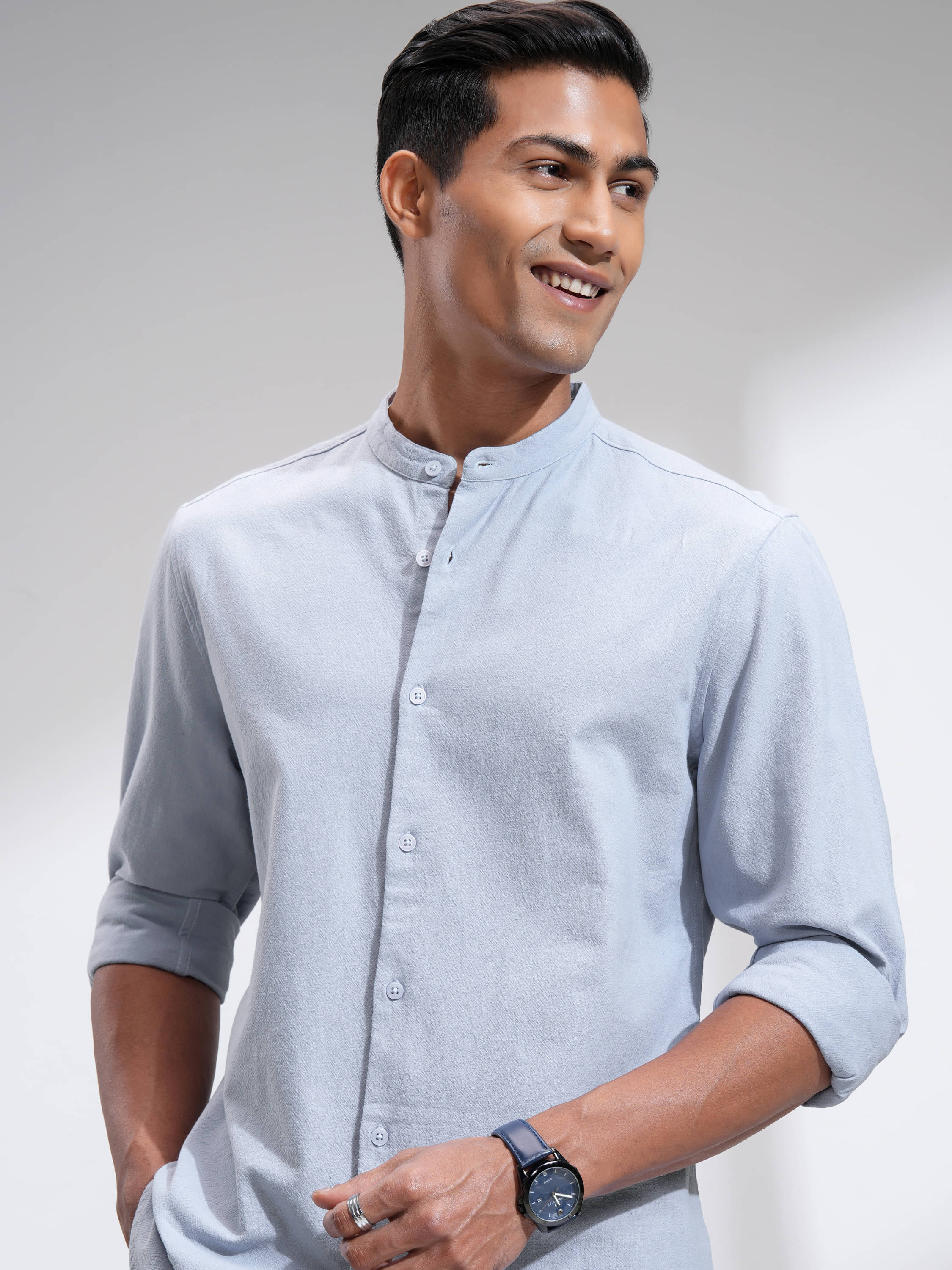    			Highlander 100% Cotton Regular Fit Solids Full Sleeves Men's Casual Shirt - Light Blue ( Pack of 1 )