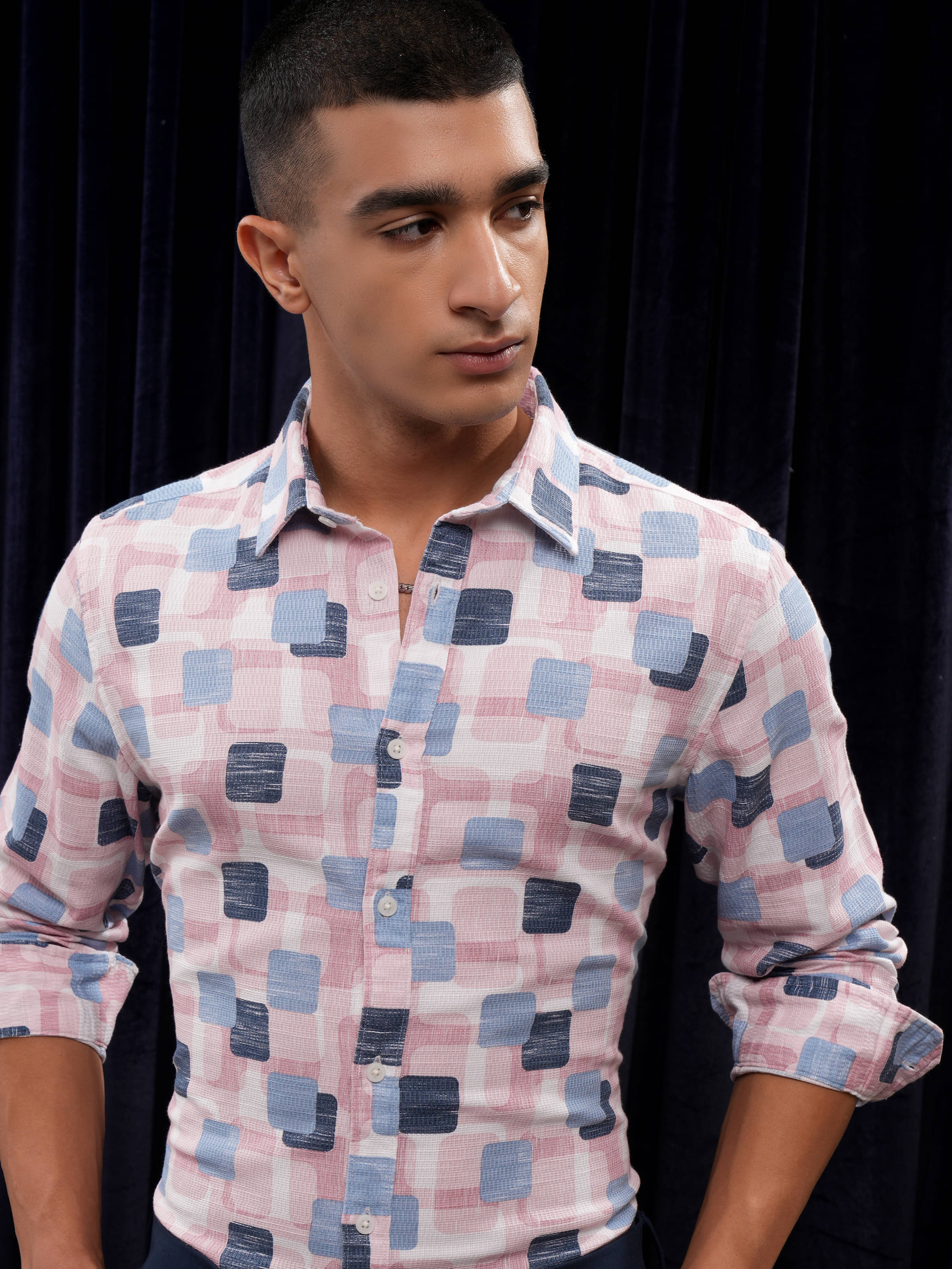     			Highlander 100% Cotton Regular Fit Printed Full Sleeves Men's Casual Shirt - Pink ( Pack of 1 )