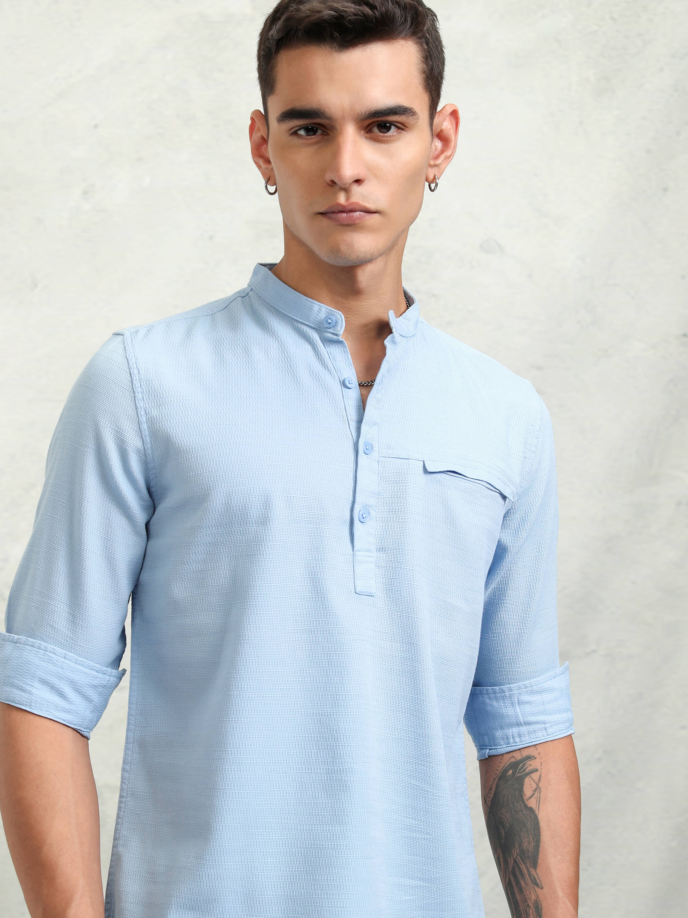 Highlander 100% Cotton Regular Fit Self Design Full Sleeves Men's Casual Shirt - Light Blue ( Pack of 1 ) Highlander 100% Cotton Regular Fit Self Design Full Sleeves Men's Casual Shirt - Light Blue ( Pack of 1 )