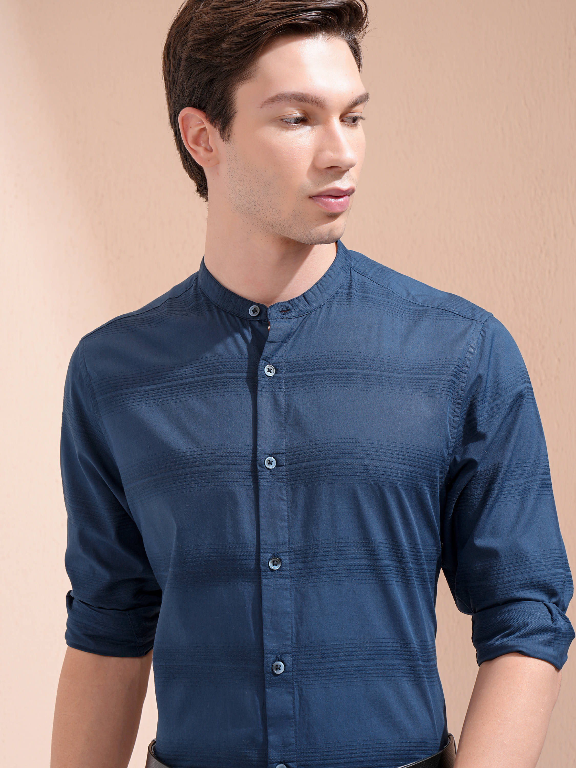 Highlander 100% Cotton Regular Fit Striped Full Sleeves Men's Casual Shirt - Blue ( Pack of 1 ) Highlander 100% Cotton Regular Fit Striped Full Sleeves Men's Casual Shirt - Blue ( Pack of 1 )