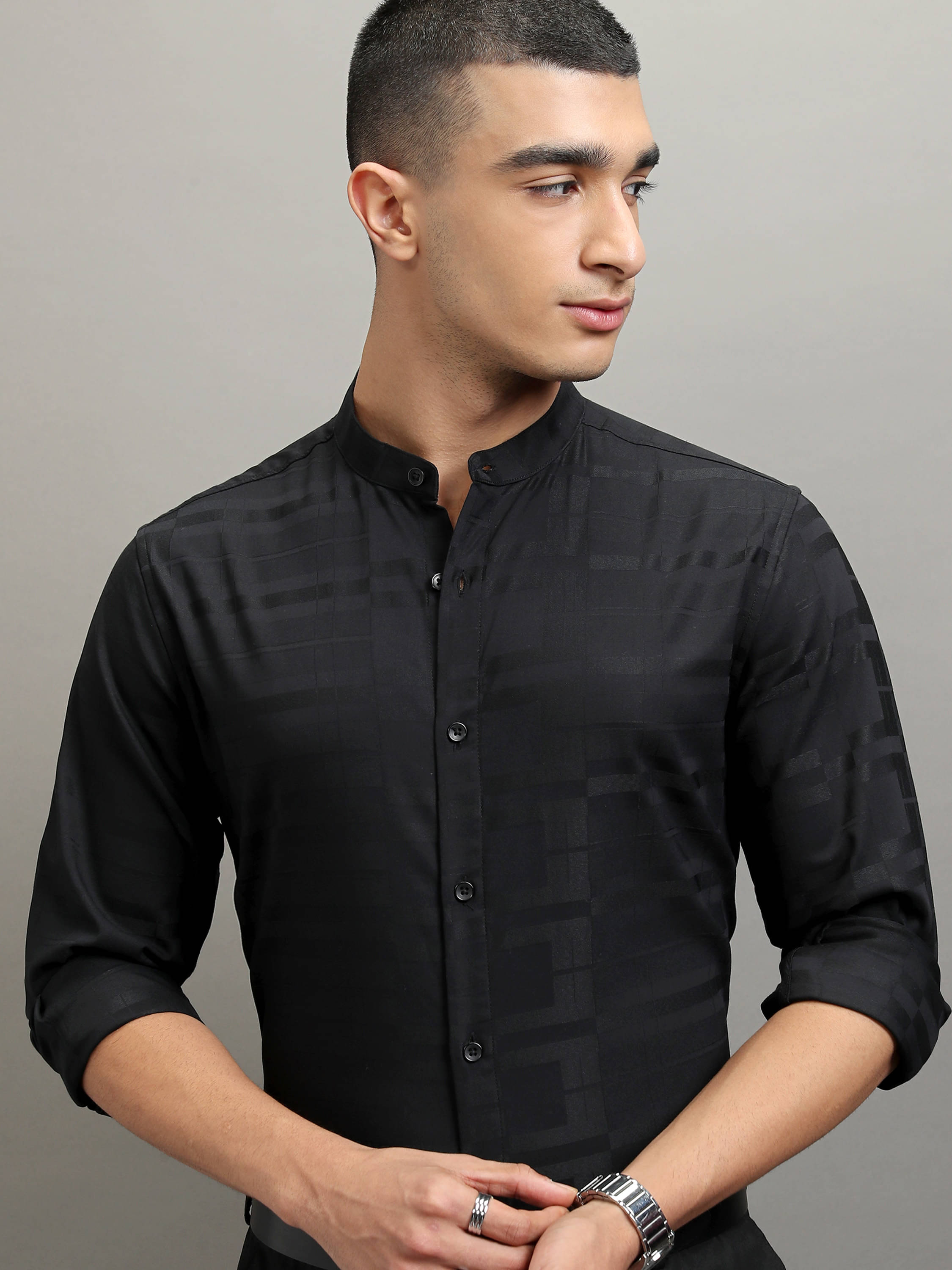Highlander 100% Cotton Regular Fit Striped Full Sleeves Men's Casual Shirt - Black ( Pack of 1 ) Highlander 100% Cotton Regular Fit Striped Full Sleeves Men's Casual Shirt - Black ( Pack of 1 )