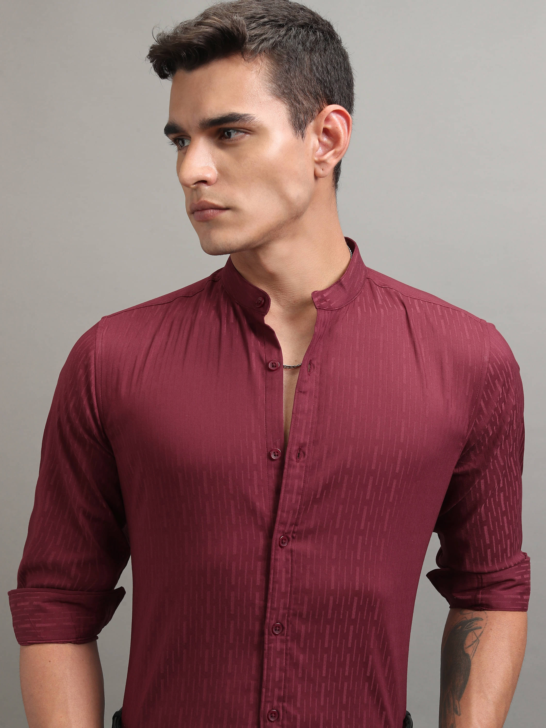 Highlander 100% Cotton Regular Fit Self Design Full Sleeves Men's Casual Shirt - Maroon ( Pack of 1 )     			Highlander 100% Cotton Regular Fit Self Design Full Sleeves Men's Casual Shirt - Maroon ( Pack of 1 )