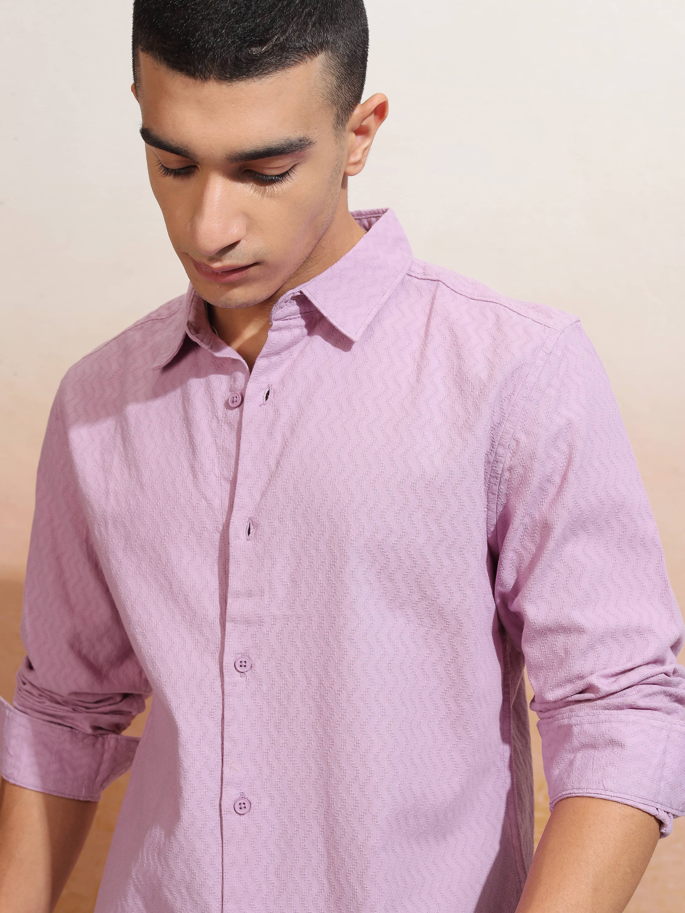     			Highlander 100% Cotton Regular Fit Solids Full Sleeves Men's Casual Shirt - Pink ( Pack of 1 )
