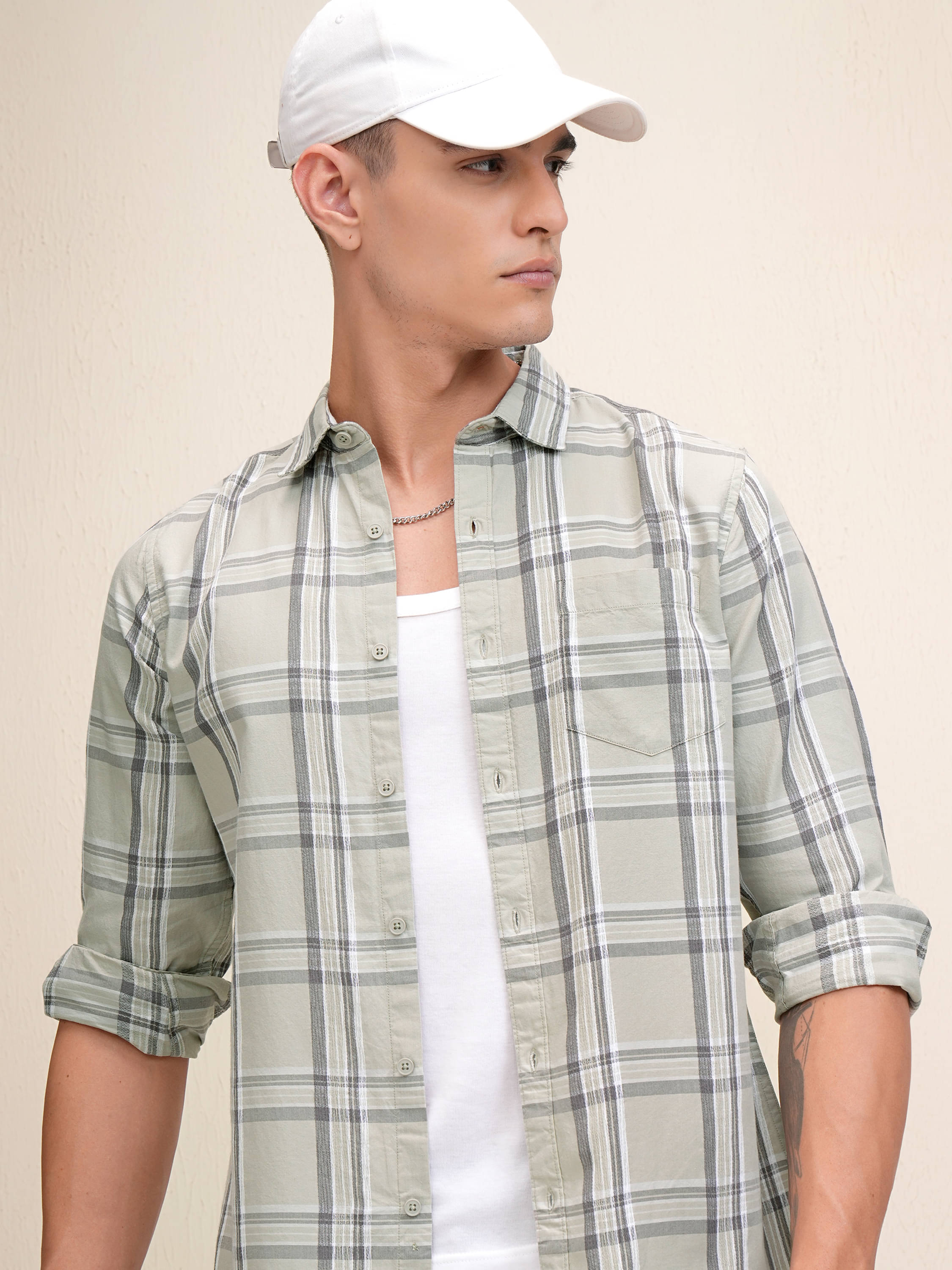     			Highlander 100% Cotton Regular Fit Checks Full Sleeves Men's Casual Shirt - Multicolor ( Pack of 1 )