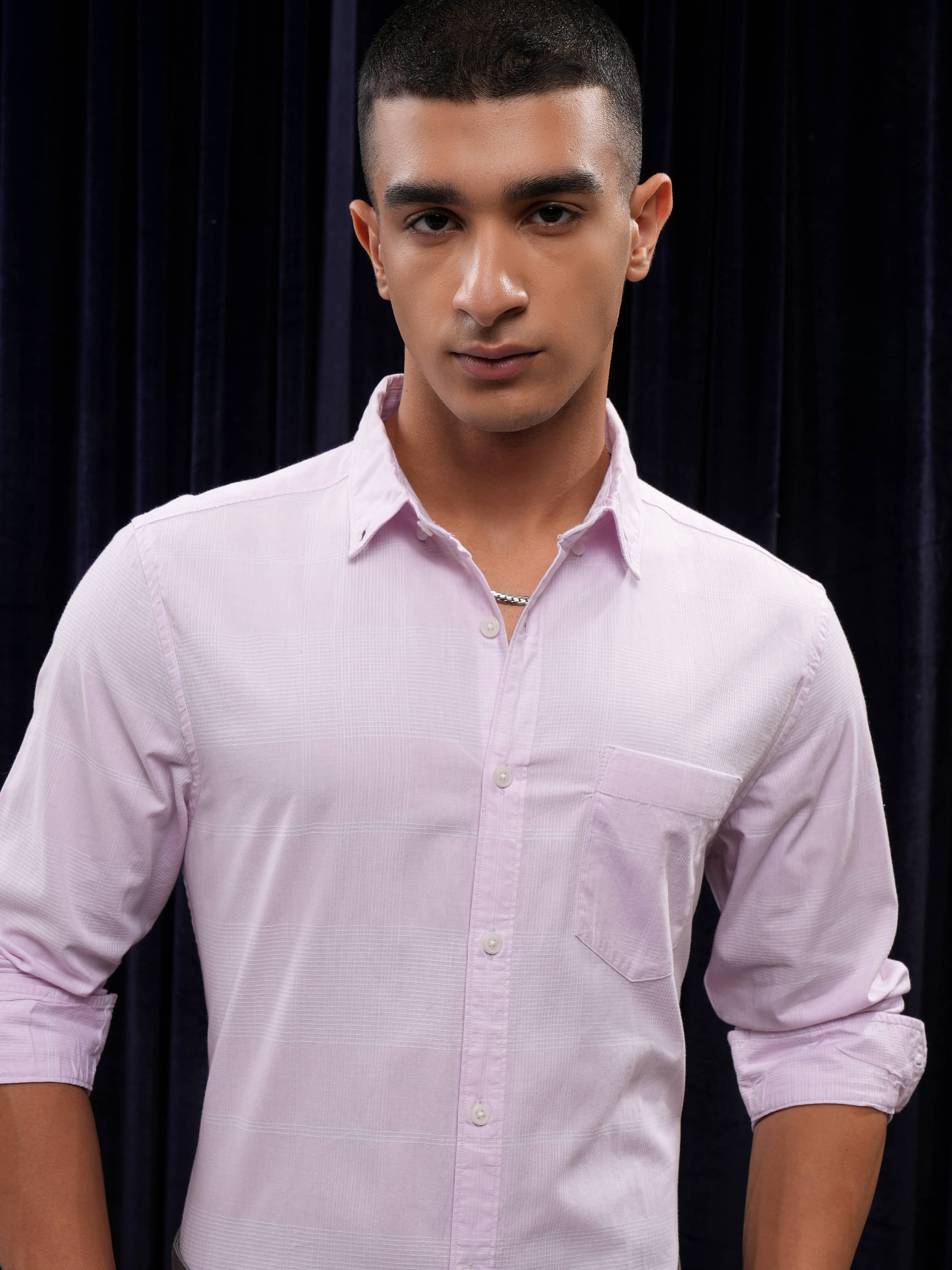     			Highlander 100% Cotton Regular Fit Solids Full Sleeves Men's Casual Shirt - Pink ( Pack of 1 )