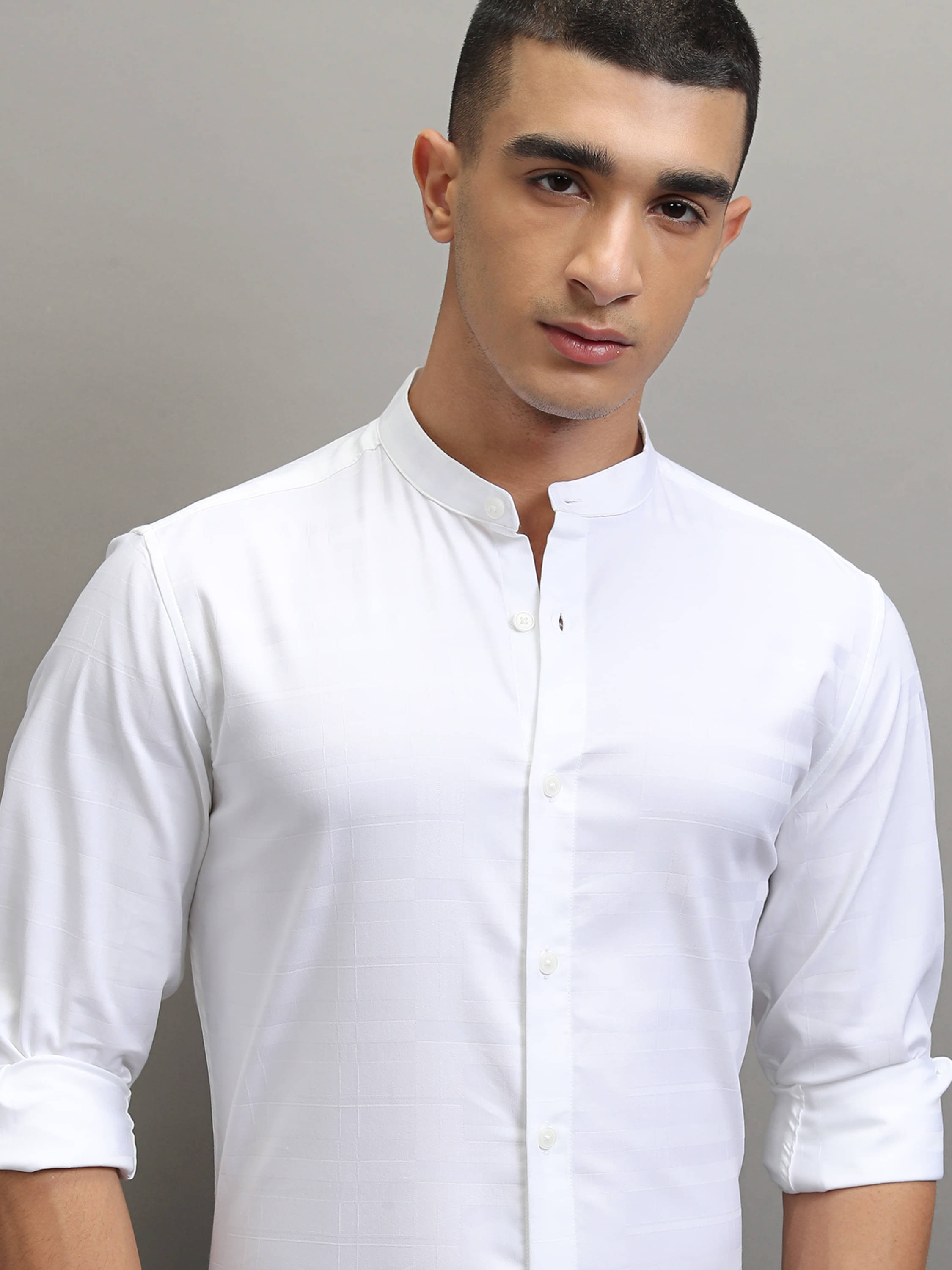     			Highlander 100% Cotton Regular Fit Self Design Full Sleeves Men's Casual Shirt - White ( Pack of 1 )