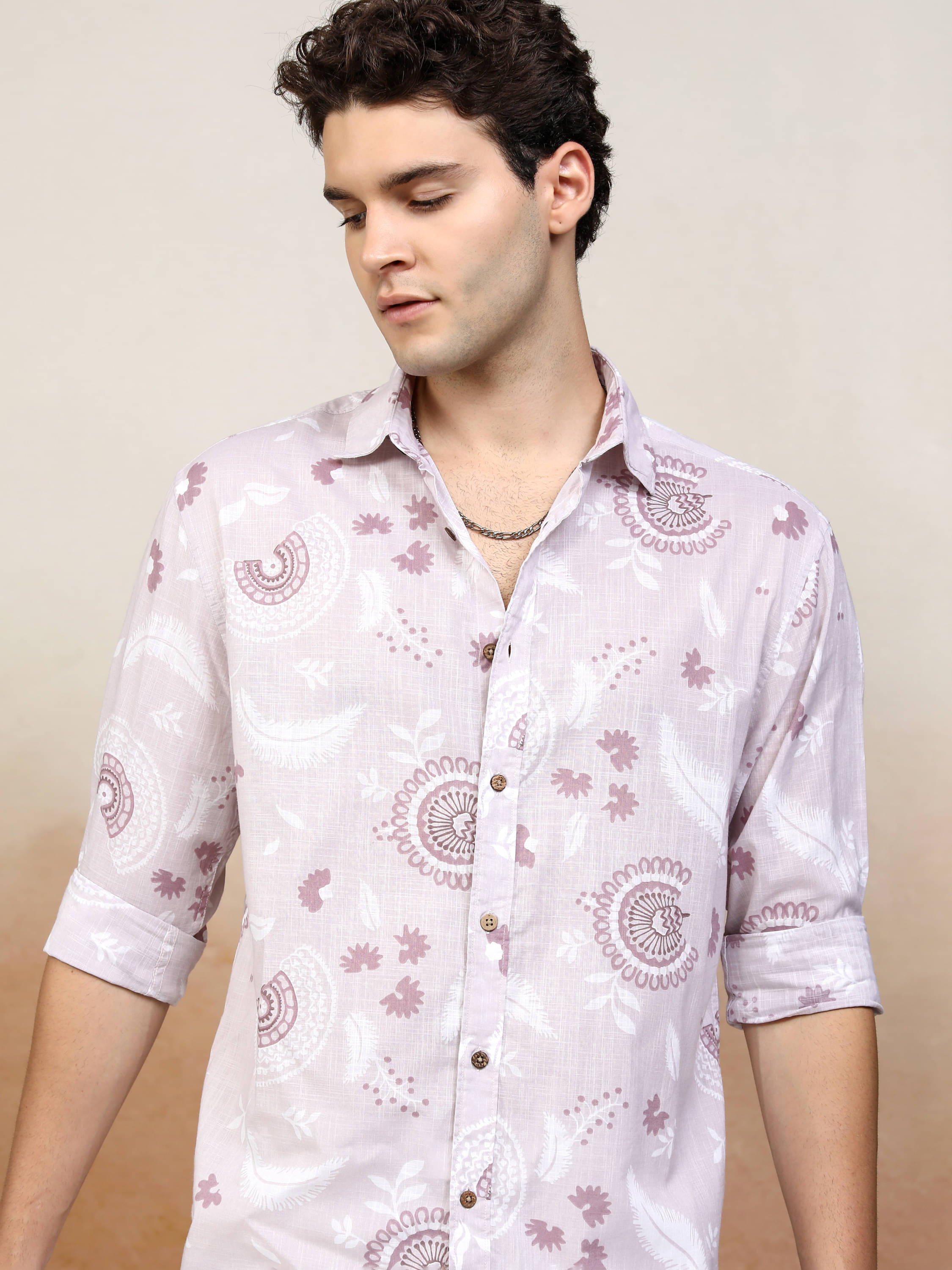 Highlander 100% Cotton Relaxed Fit Printed Full Sleeves Men's Casual Shirt - Pink ( Pack of 1 ) Highlander 100% Cotton Relaxed Fit Printed Full Sleeves Men's Casual Shirt - Pink ( Pack of 1 )