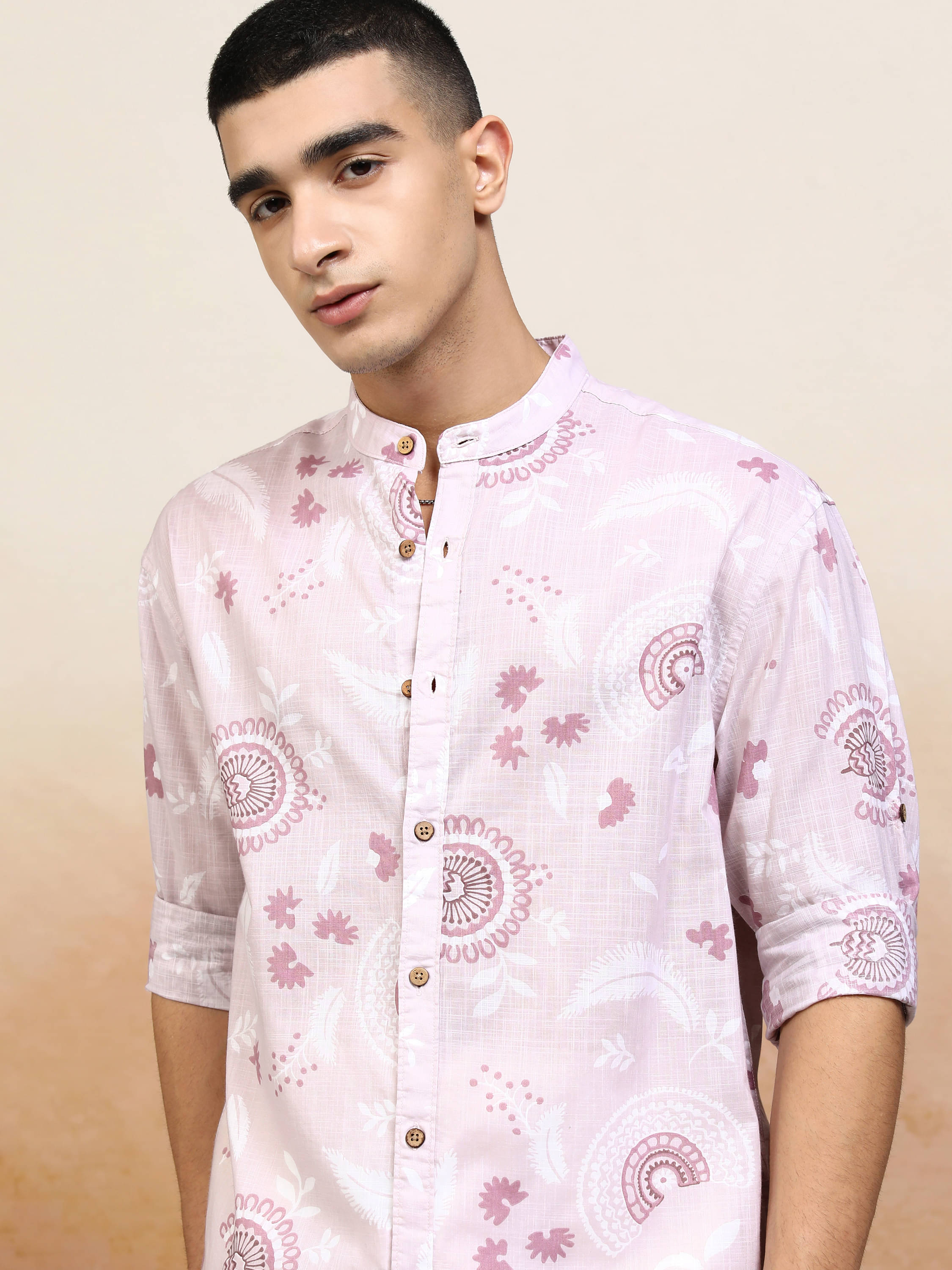 Highlander 100% Cotton Relaxed Fit Printed Full Sleeves Men's Casual Shirt - Pink ( Pack of 1 )     			Highlander 100% Cotton Relaxed Fit Printed Full Sleeves Men's Casual Shirt - Pink ( Pack of 1 )