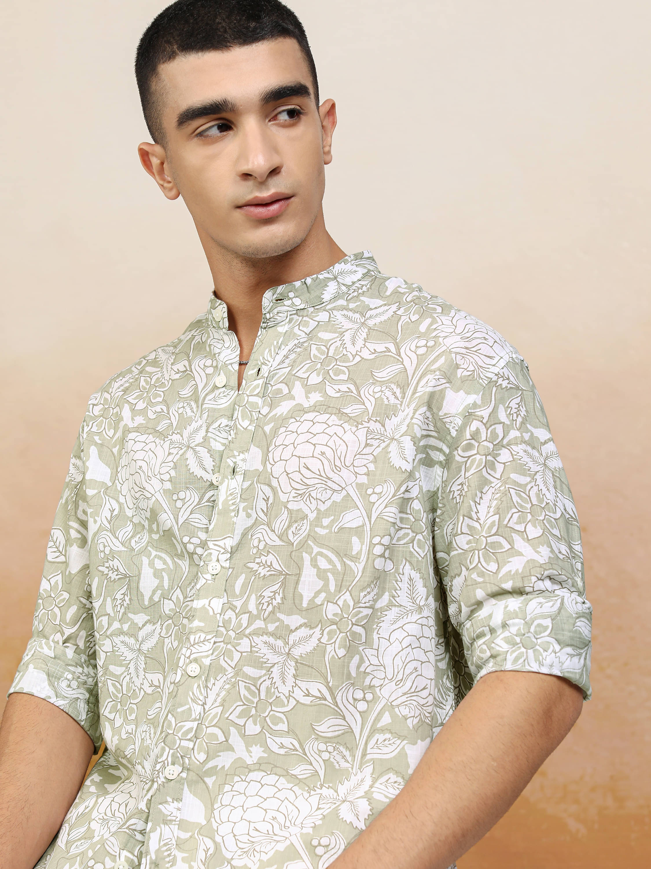     			Highlander 100% Cotton Relaxed Fit Printed Full Sleeves Men's Casual Shirt - Green ( Pack of 1 )