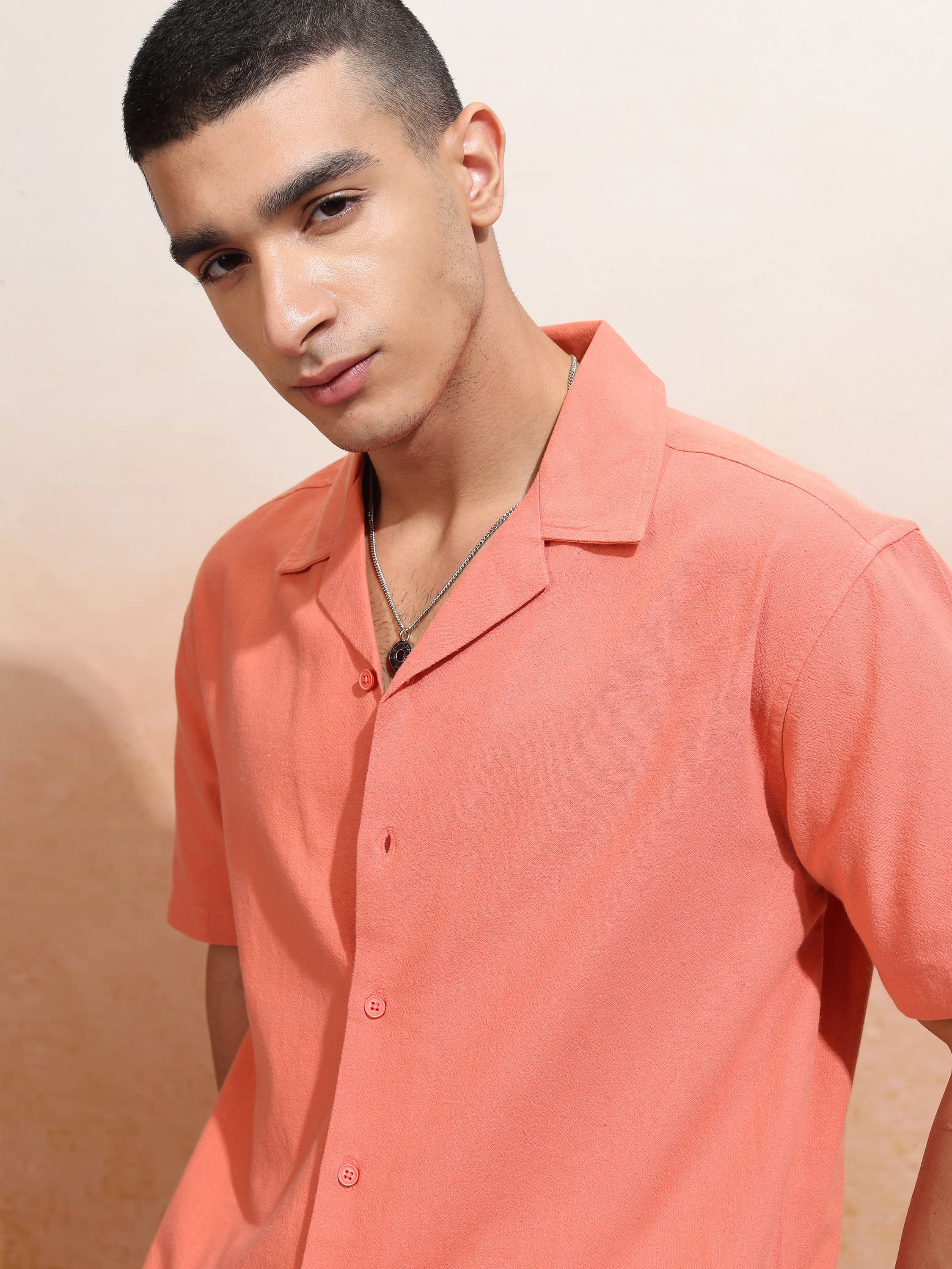 Highlander 100% Cotton Relaxed Fit Solids Half Sleeves Men's Casual Shirt - Orange ( Pack of 1 ) Highlander 100% Cotton Relaxed Fit Solids Half Sleeves Men's Casual Shirt - Orange ( Pack of 1 )