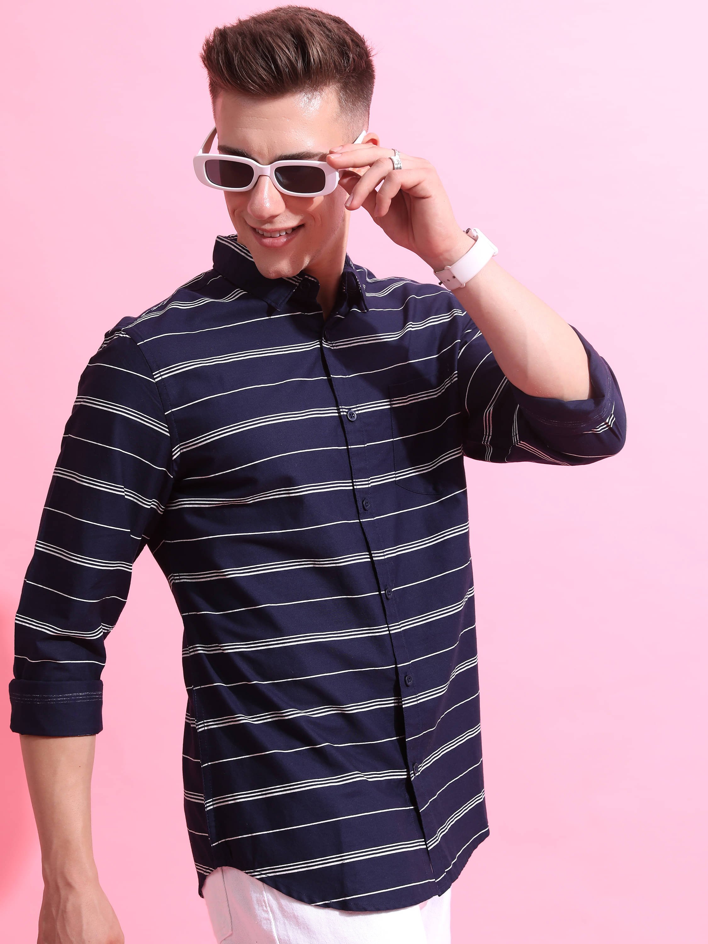 Highlander 100% Cotton Slim Fit Striped Full Sleeves Men's Casual Shirt - Multicolor ( Pack of 1 ) Highlander 100% Cotton Slim Fit Striped Full Sleeves Men's Casual Shirt - Multicolor ( Pack of 1 )