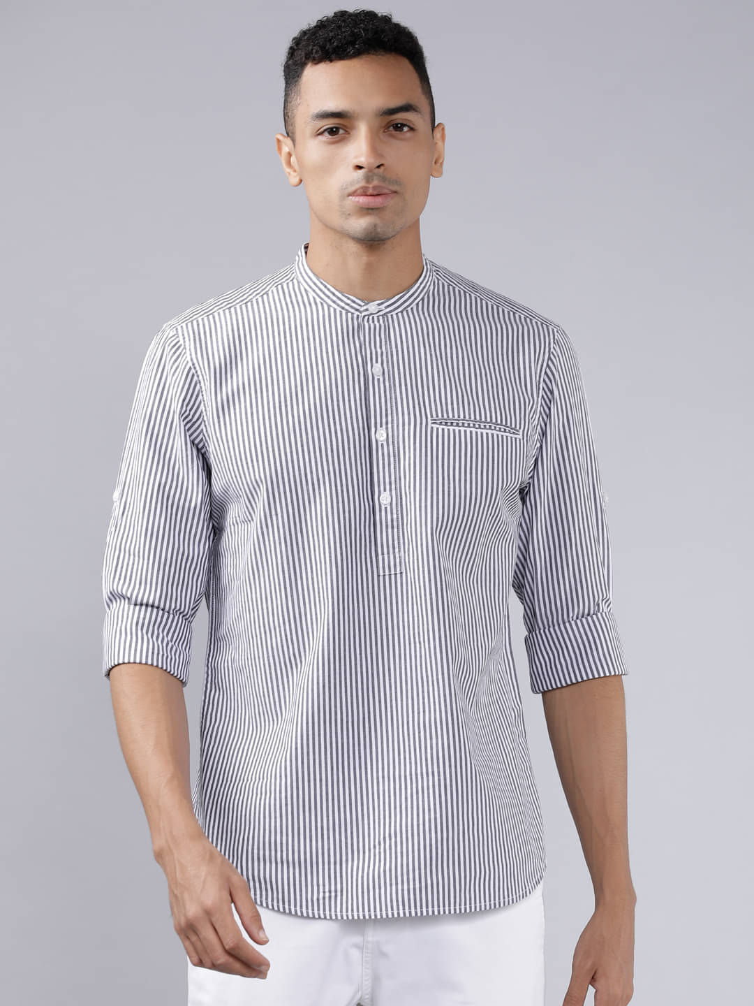    			Highlander 100% Cotton Slim Fit Striped Full Sleeves Men's Casual Shirt - Multicolor ( Pack of 1 )