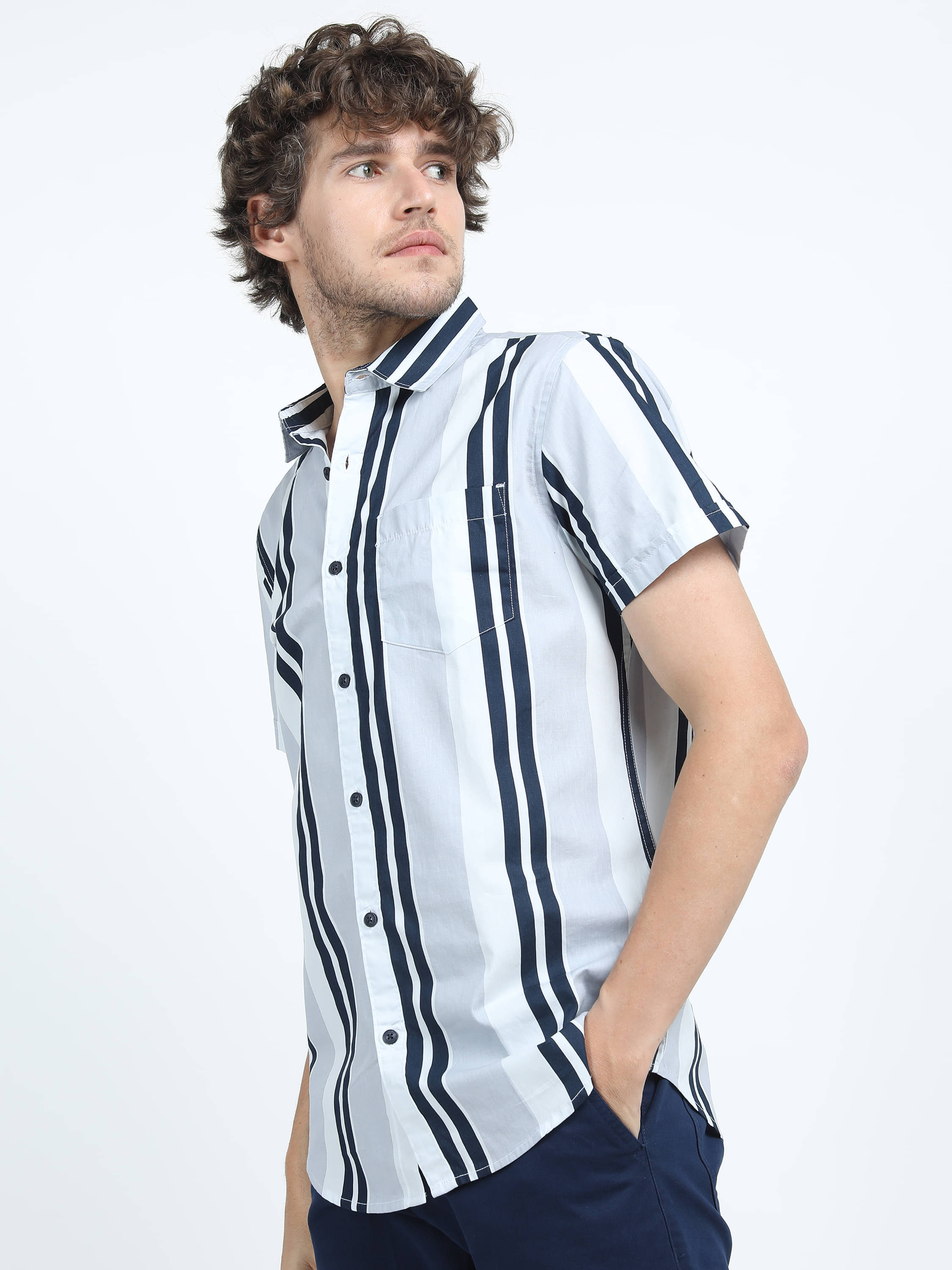 Highlander 100% Cotton Slim Fit Striped Half Sleeves Men's Casual Shirt - Multicolor ( Pack of 1 ) Highlander 100% Cotton Slim Fit Striped Half Sleeves Men's Casual Shirt - Multicolor ( Pack of 1 )