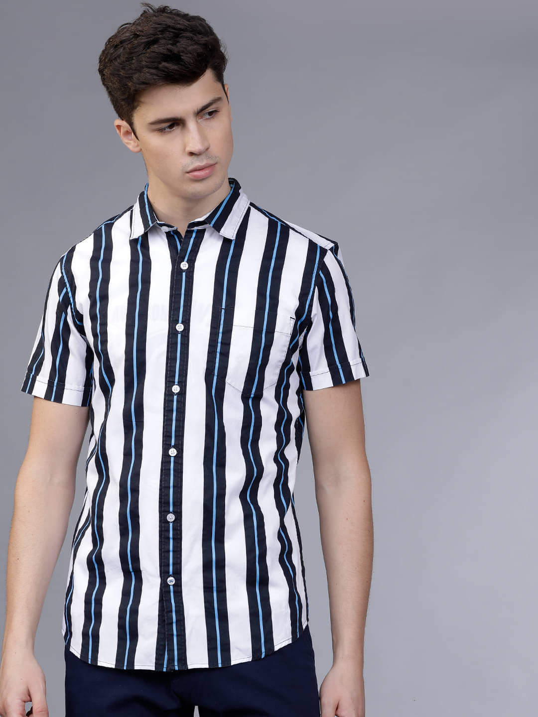 Highlander 100% Cotton Slim Fit Striped Half Sleeves Men's Casual Shirt - Multicolor ( Pack of 1 ) Highlander 100% Cotton Slim Fit Striped Half Sleeves Men's Casual Shirt - Multicolor ( Pack of 1 )