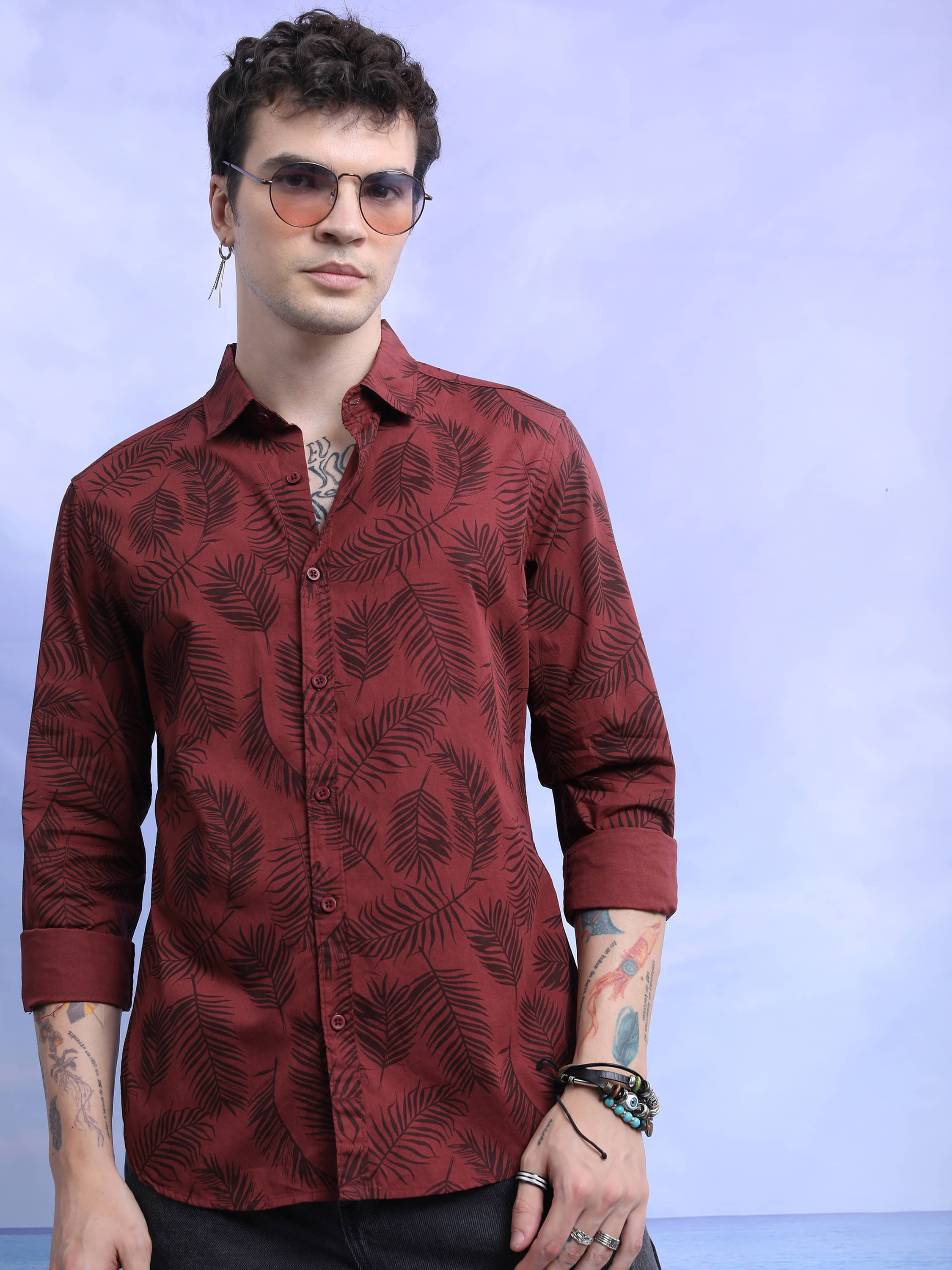 Highlander 100% Cotton Slim Fit Printed Full Sleeves Men's Casual Shirt - Maroon ( Pack of 1 ) Highlander 100% Cotton Slim Fit Printed Full Sleeves Men's Casual Shirt - Maroon ( Pack of 1 )
