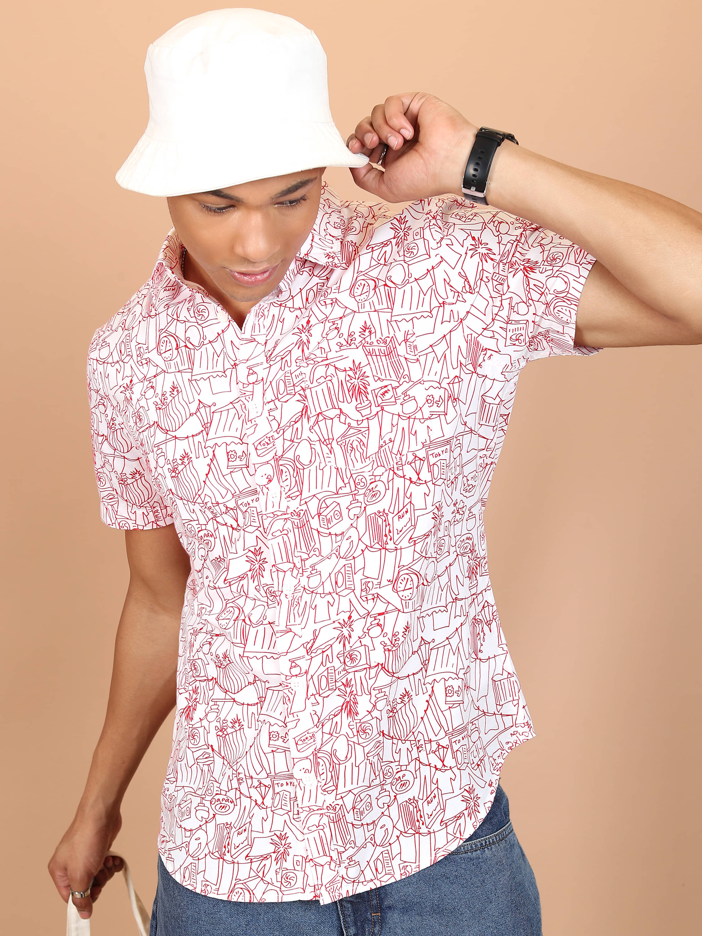     			Highlander 100% Cotton Slim Fit Printed Half Sleeves Men's Casual Shirt - Multicolor ( Pack of 1 )