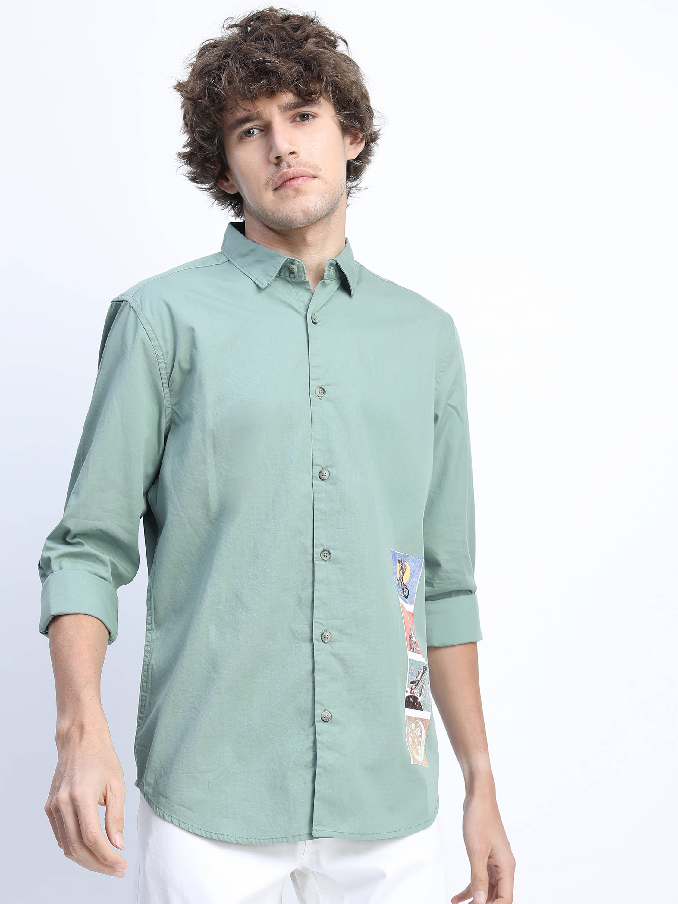 Highlander 100% Cotton Slim Fit Printed Full Sleeves Men's Casual Shirt - Green ( Pack of 1 ) Highlander 100% Cotton Slim Fit Printed Full Sleeves Men's Casual Shirt - Green ( Pack of 1 )