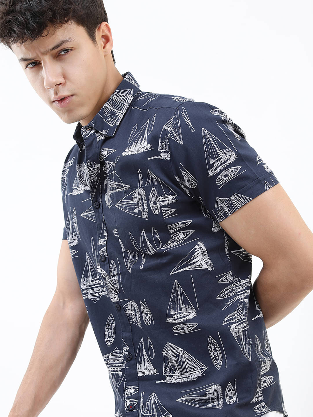     			Highlander 100% Cotton Slim Fit Printed Half Sleeves Men's Casual Shirt - Multicolor ( Pack of 1 )