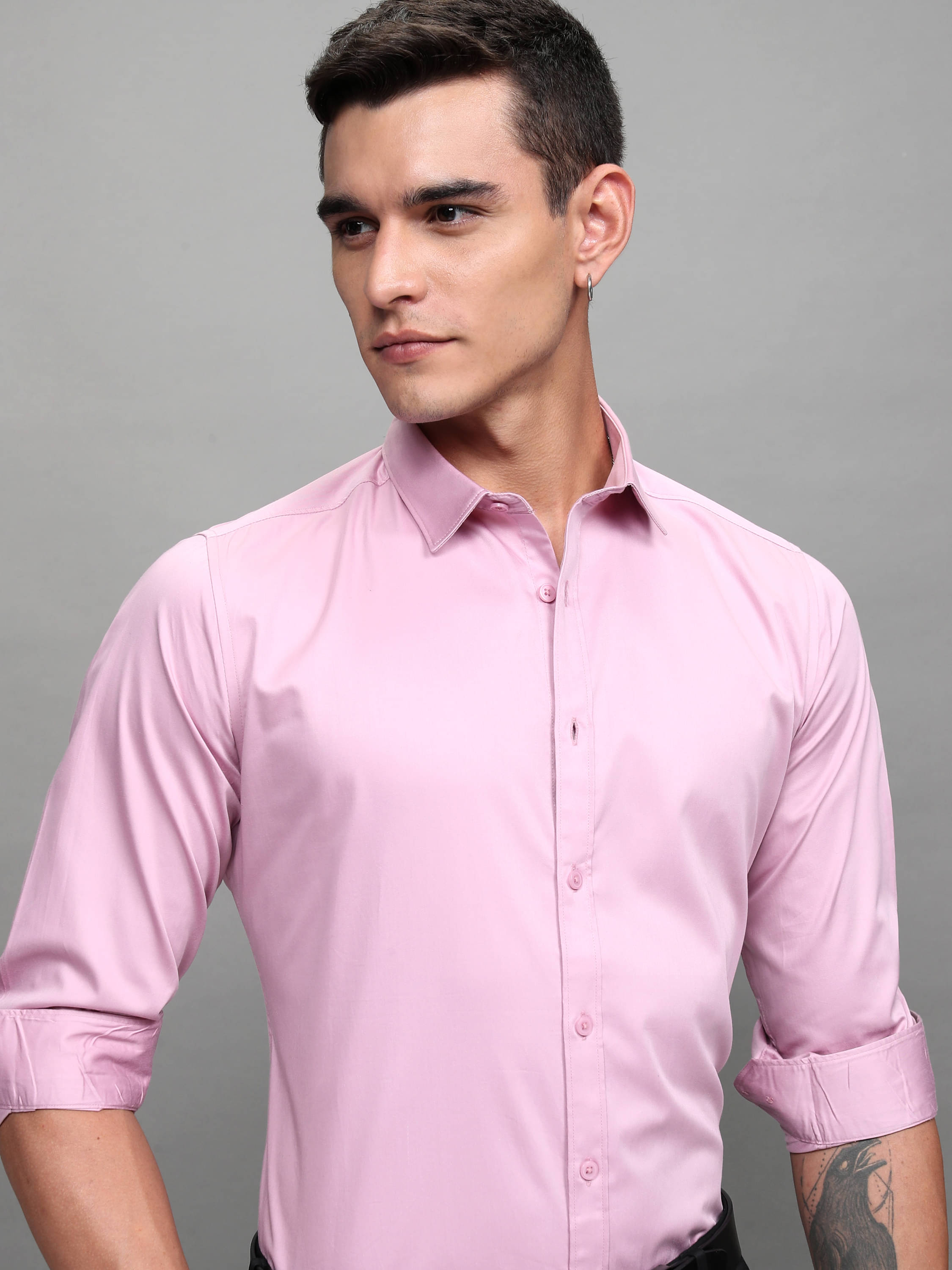 Highlander 100% Cotton Slim Fit Solids Full Sleeves Men's Casual Shirt - Pink ( Pack of 1 ) Highlander 100% Cotton Slim Fit Solids Full Sleeves Men's Casual Shirt - Pink ( Pack of 1 )