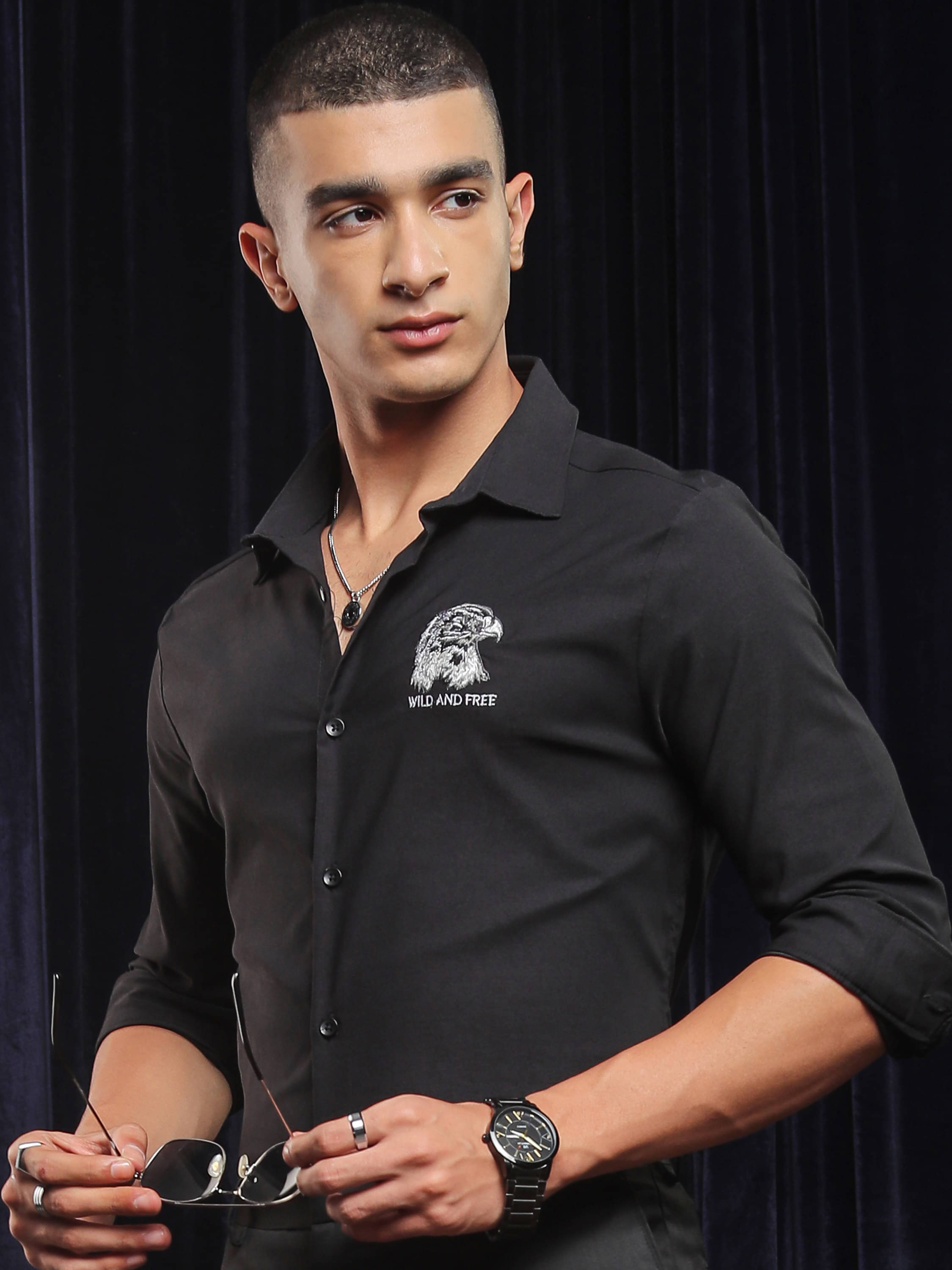 Highlander Cotton Blend Regular Fit Solids Full Sleeves Men's Casual Shirt - Black ( Pack of 1 ) Highlander Cotton Blend Regular Fit Solids Full Sleeves Men's Casual Shirt - Black ( Pack of 1 )