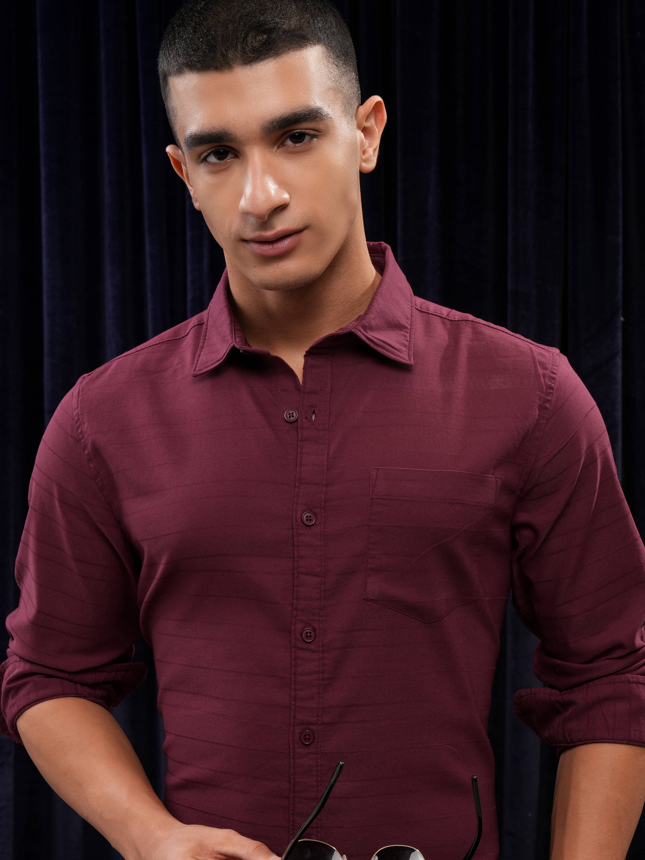 Highlander Cotton Blend Regular Fit Striped Full Sleeves Men's Casual Shirt - Maroon ( Pack of 1 )     			Highlander Cotton Blend Regular Fit Striped Full Sleeves Men's Casual Shirt - Maroon ( Pack of 1 )