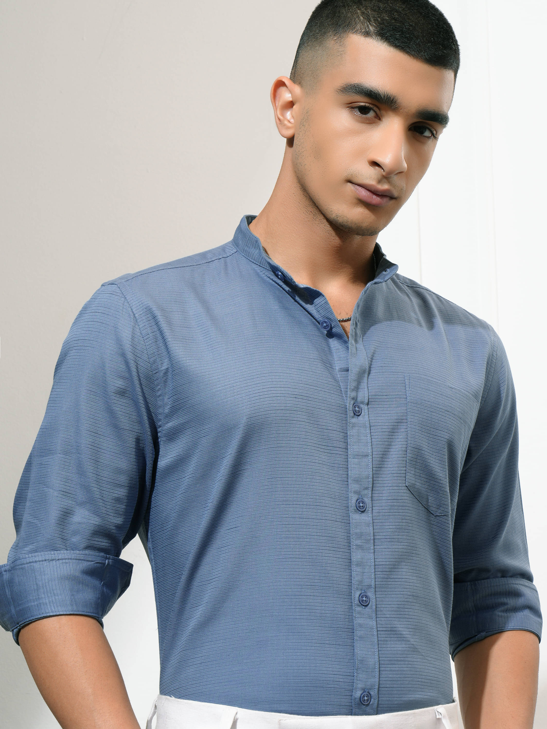 Highlander Cotton Blend Regular Fit Striped Full Sleeves Men's Casual Shirt - Blue ( Pack of 1 ) Highlander Cotton Blend Regular Fit Striped Full Sleeves Men's Casual Shirt - Blue ( Pack of 1 )