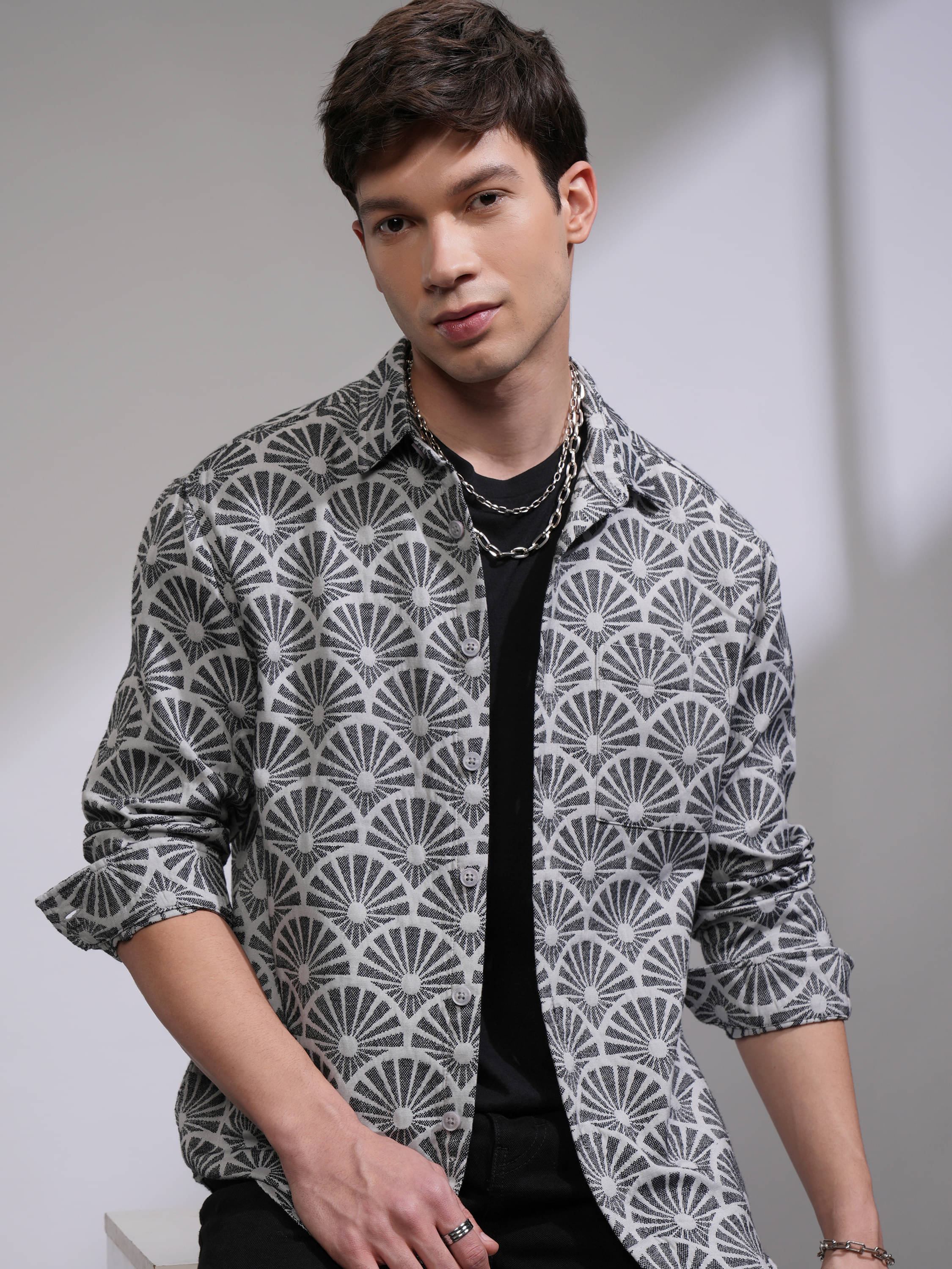 Highlander Cotton Blend Relaxed Fit Self Design Full Sleeves Men's Casual Shirt - Multicolor ( Pack of 1 ) Highlander Cotton Blend Relaxed Fit Self Design Full Sleeves Men's Casual Shirt - Multicolor ( Pack of 1 )