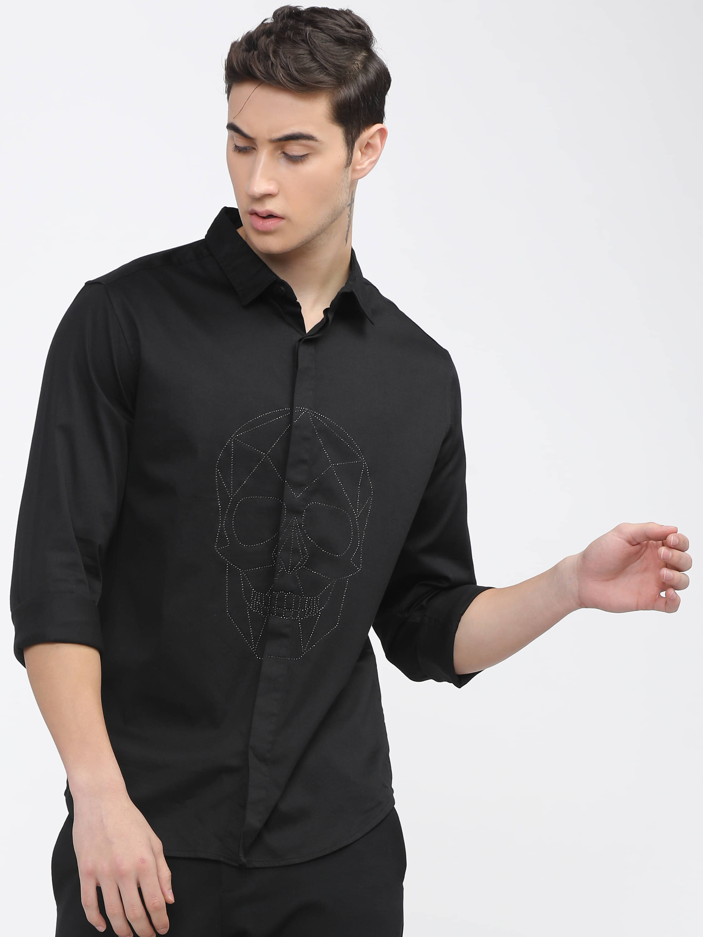 Highlander Cotton Blend Slim Fit Printed Full Sleeves Men's Casual Shirt - Black ( Pack of 1 ) Highlander Cotton Blend Slim Fit Printed Full Sleeves Men's Casual Shirt - Black ( Pack of 1 )