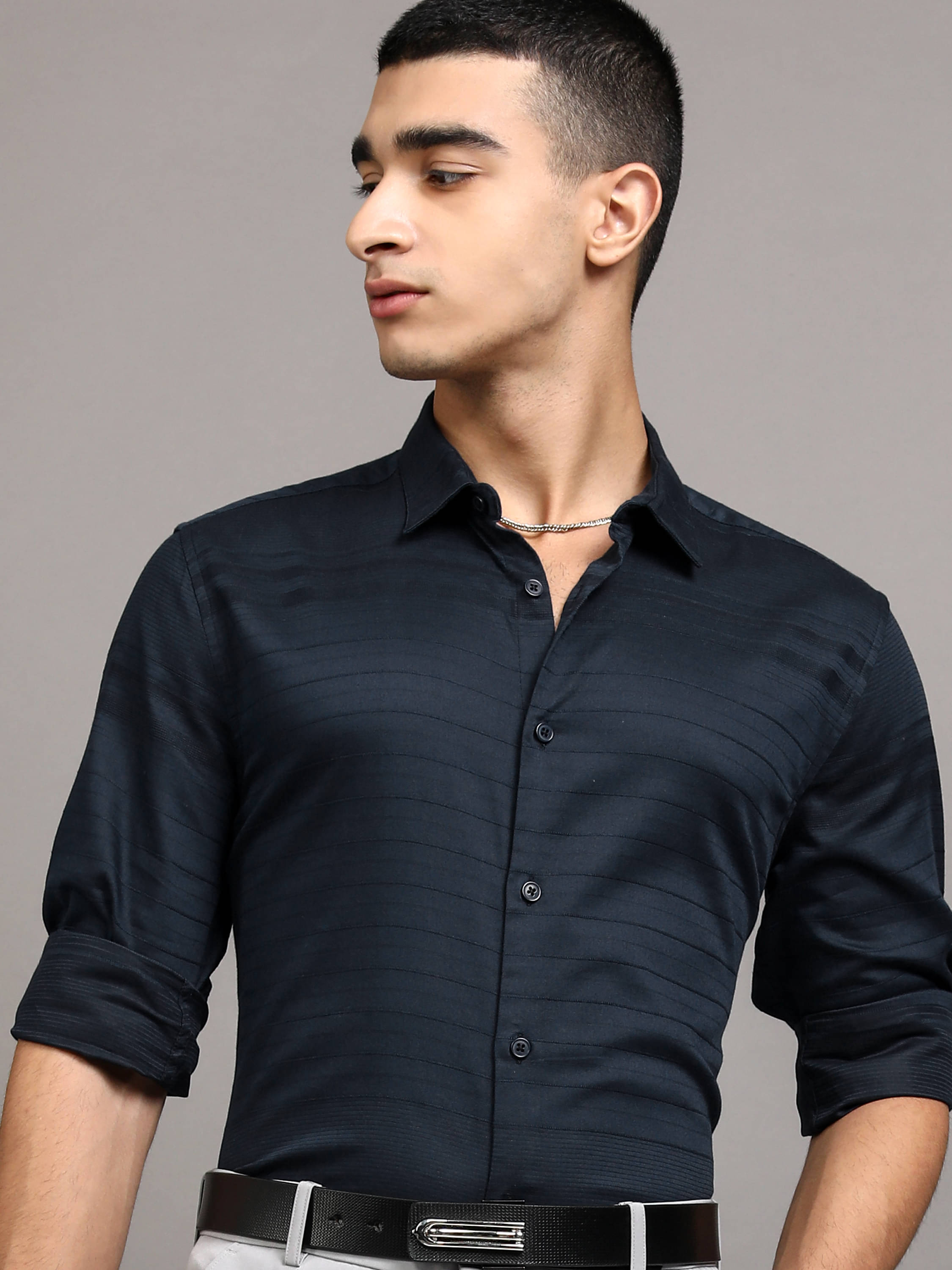 Highlander Cotton Blend Slim Fit Self Design Full Sleeves Men's Casual Shirt - Blue ( Pack of 1 ) Highlander Cotton Blend Slim Fit Self Design Full Sleeves Men's Casual Shirt - Blue ( Pack of 1 )