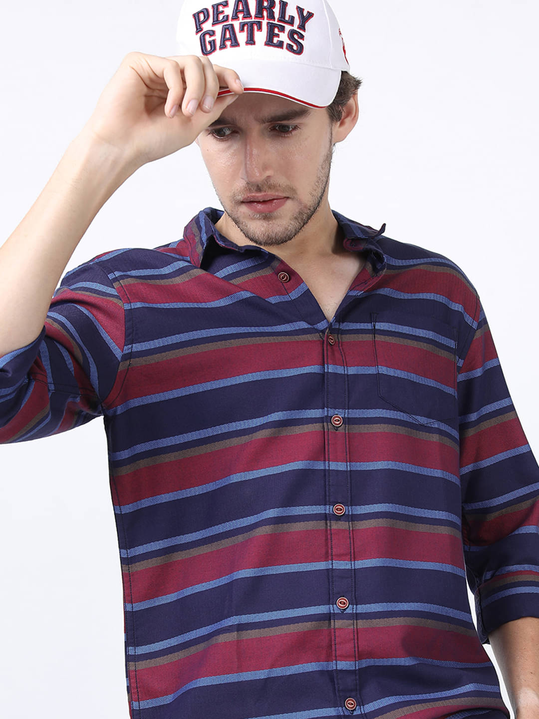 Highlander Cotton Blend Slim Fit Striped Full Sleeves Men's Casual Shirt - Multicolor ( Pack of 1 ) Highlander Cotton Blend Slim Fit Striped Full Sleeves Men's Casual Shirt - Multicolor ( Pack of 1 )