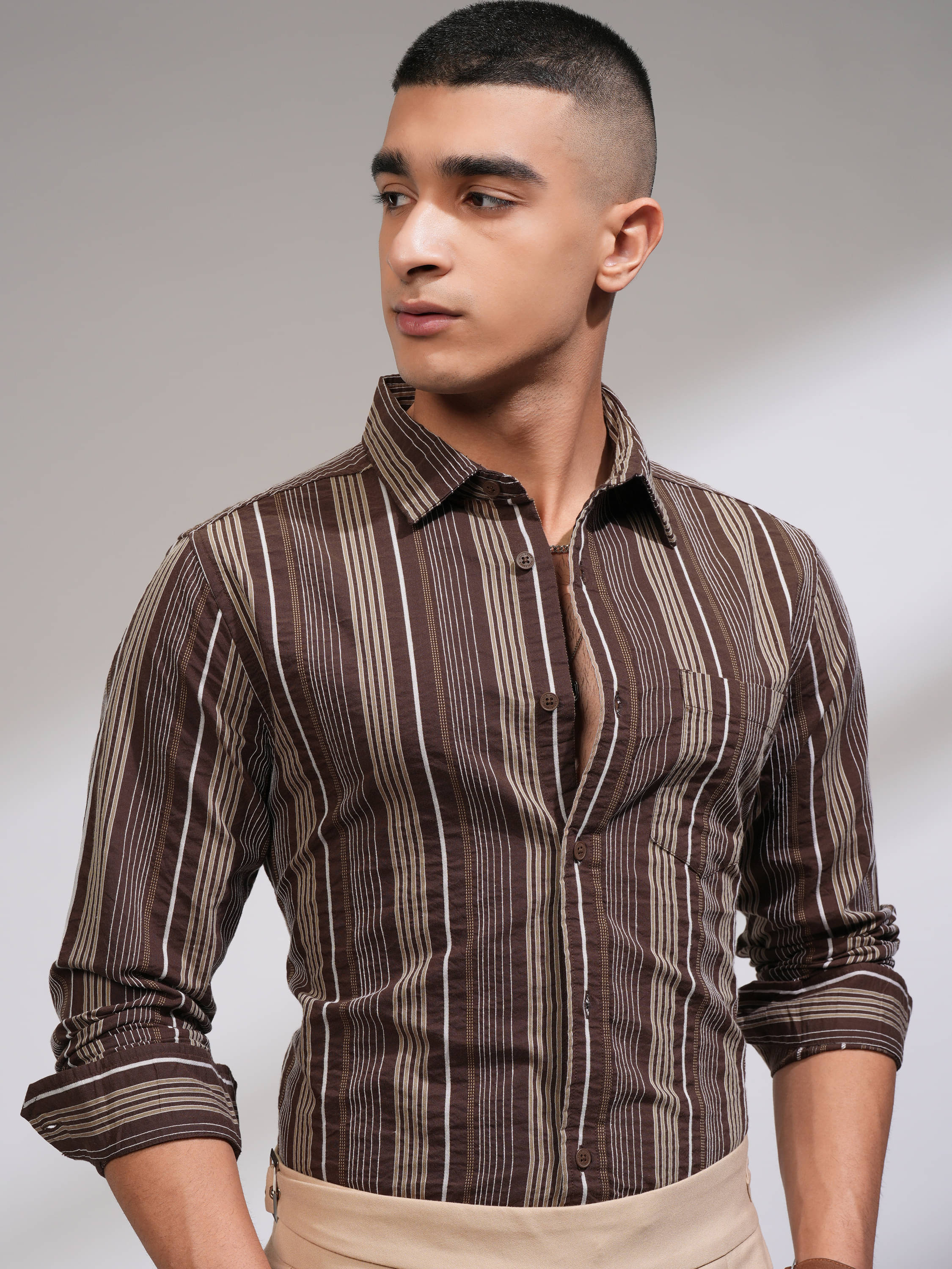 Highlander Cotton Blend Slim Fit Striped Full Sleeves Men's Casual Shirt - Multicolor ( Pack of 1 ) Highlander Cotton Blend Slim Fit Striped Full Sleeves Men's Casual Shirt - Multicolor ( Pack of 1 )