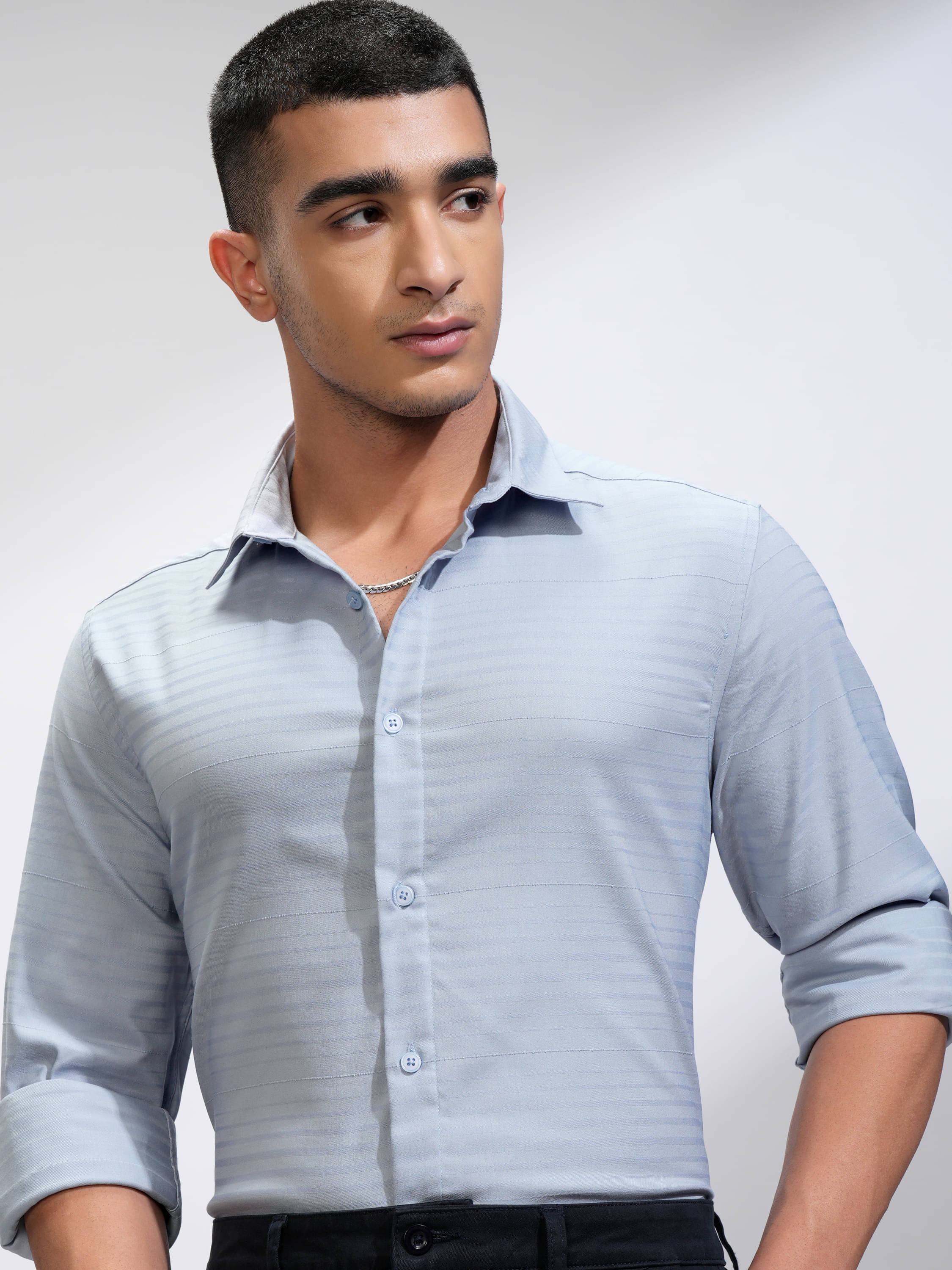 Highlander Cotton Blend Slim Fit Striped Full Sleeves Men's Casual Shirt - Blue ( Pack of 1 ) Highlander Cotton Blend Slim Fit Striped Full Sleeves Men's Casual Shirt - Blue ( Pack of 1 )