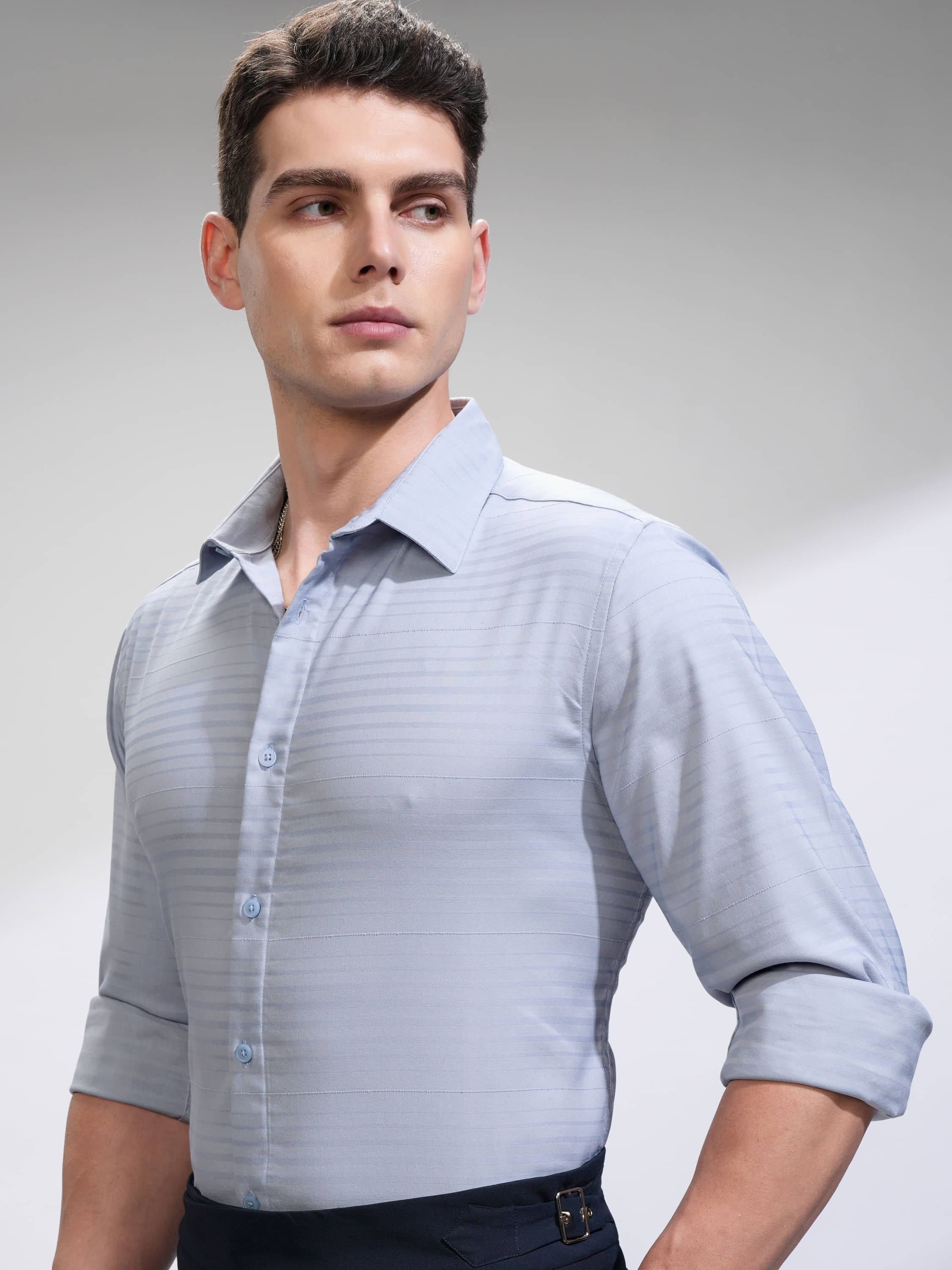 Highlander Cotton Blend Slim Fit Striped Full Sleeves Men's Casual Shirt - Blue ( Pack of 1 ) Highlander Cotton Blend Slim Fit Striped Full Sleeves Men's Casual Shirt - Blue ( Pack of 1 )