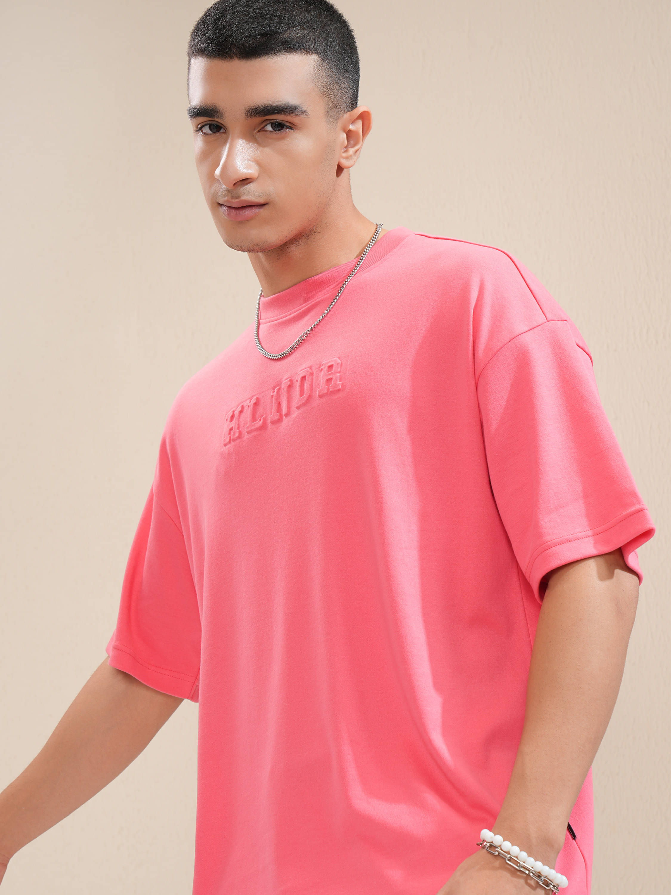     			Highlander Men Cotton Blend Oversized Fit Printed T-Shirt ( Red )