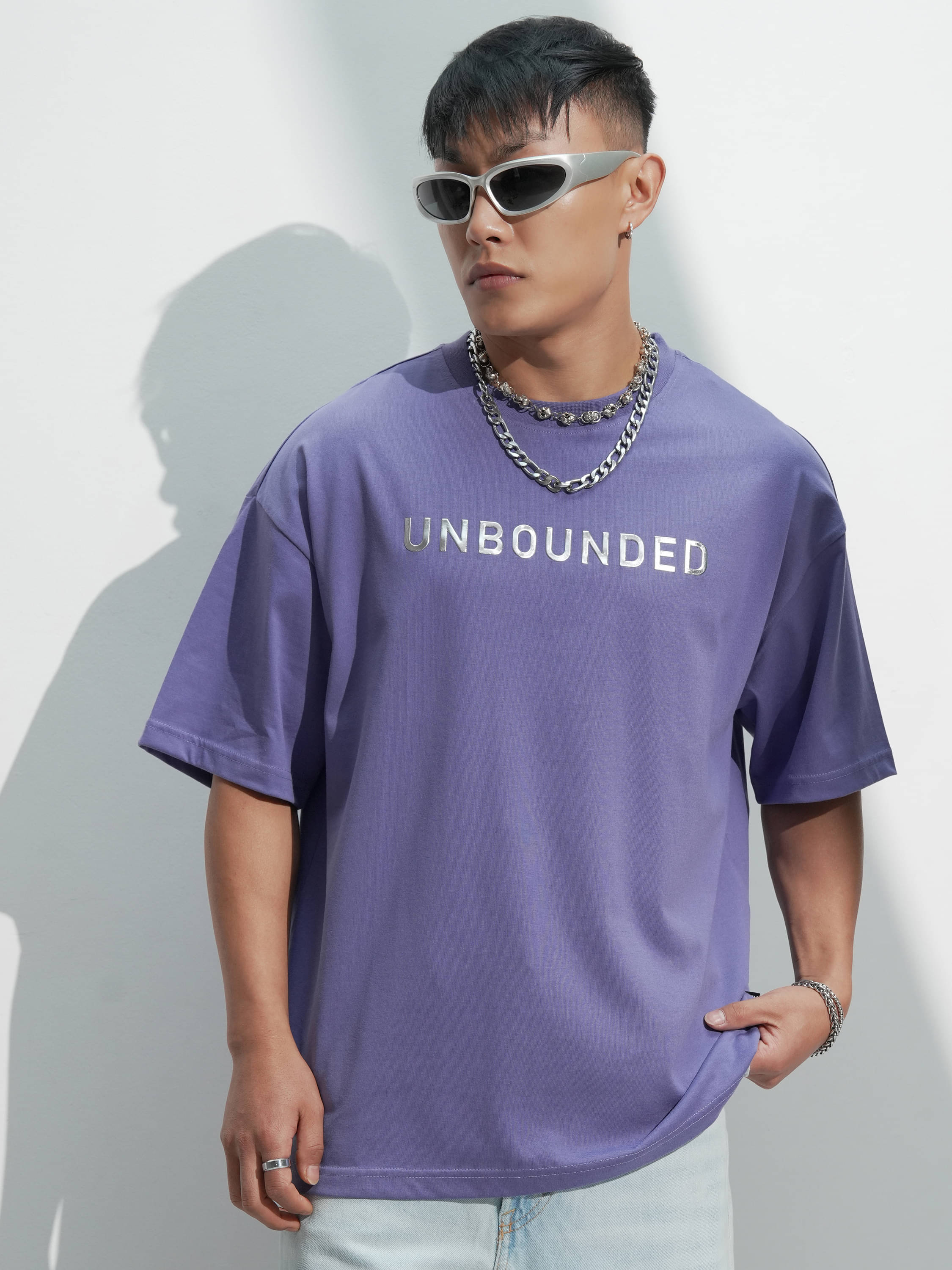 Highlander Men Cotton Blend Oversized Fit Printed T-Shirt ( Purple ) Highlander Men Cotton Blend Oversized Fit Printed T-Shirt ( Purple )
