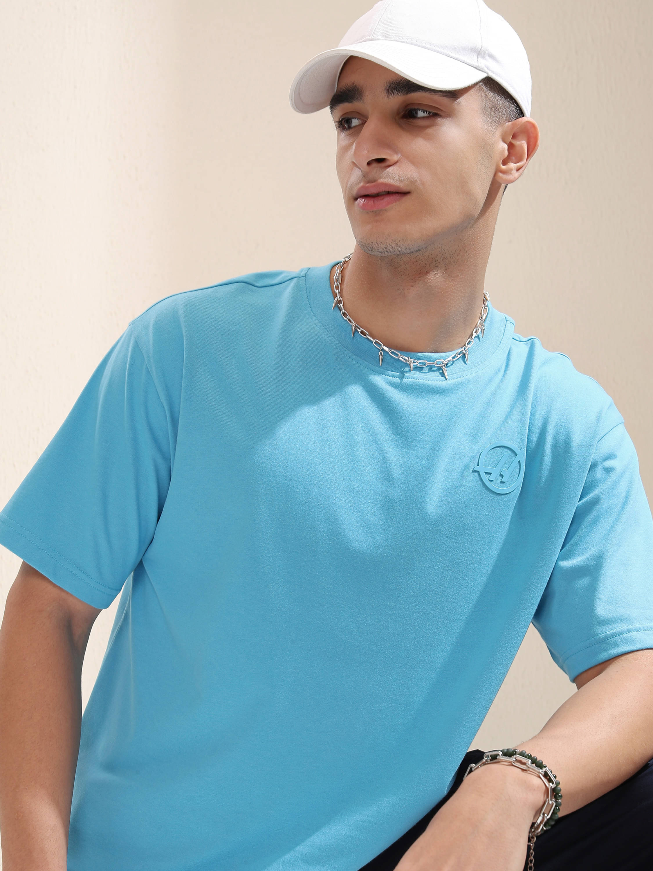    			Highlander Men Cotton Blend Relaxed Fit Printed T-Shirt ( Blue )